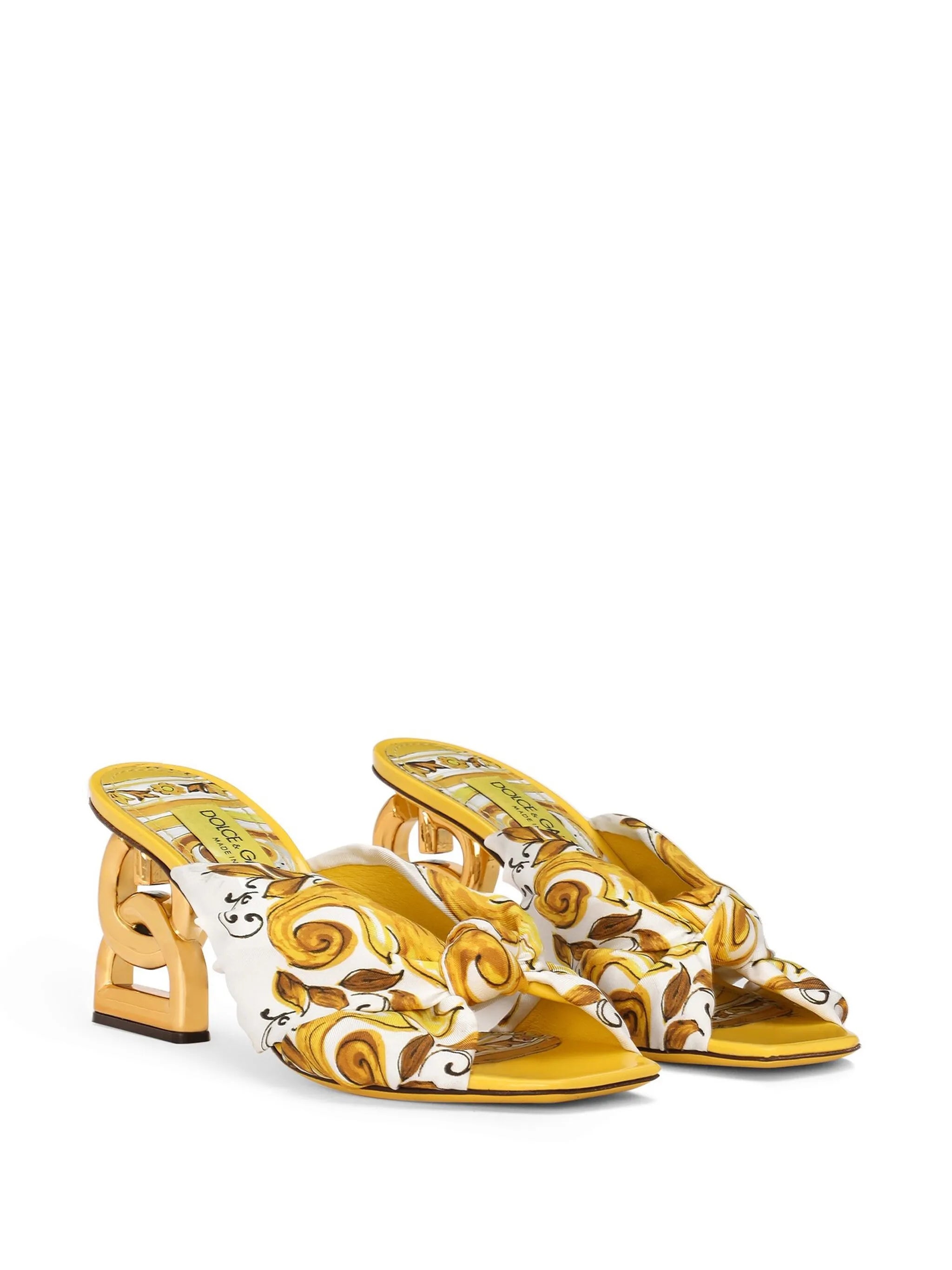 DG Pop 75mm Majolica-print sandals