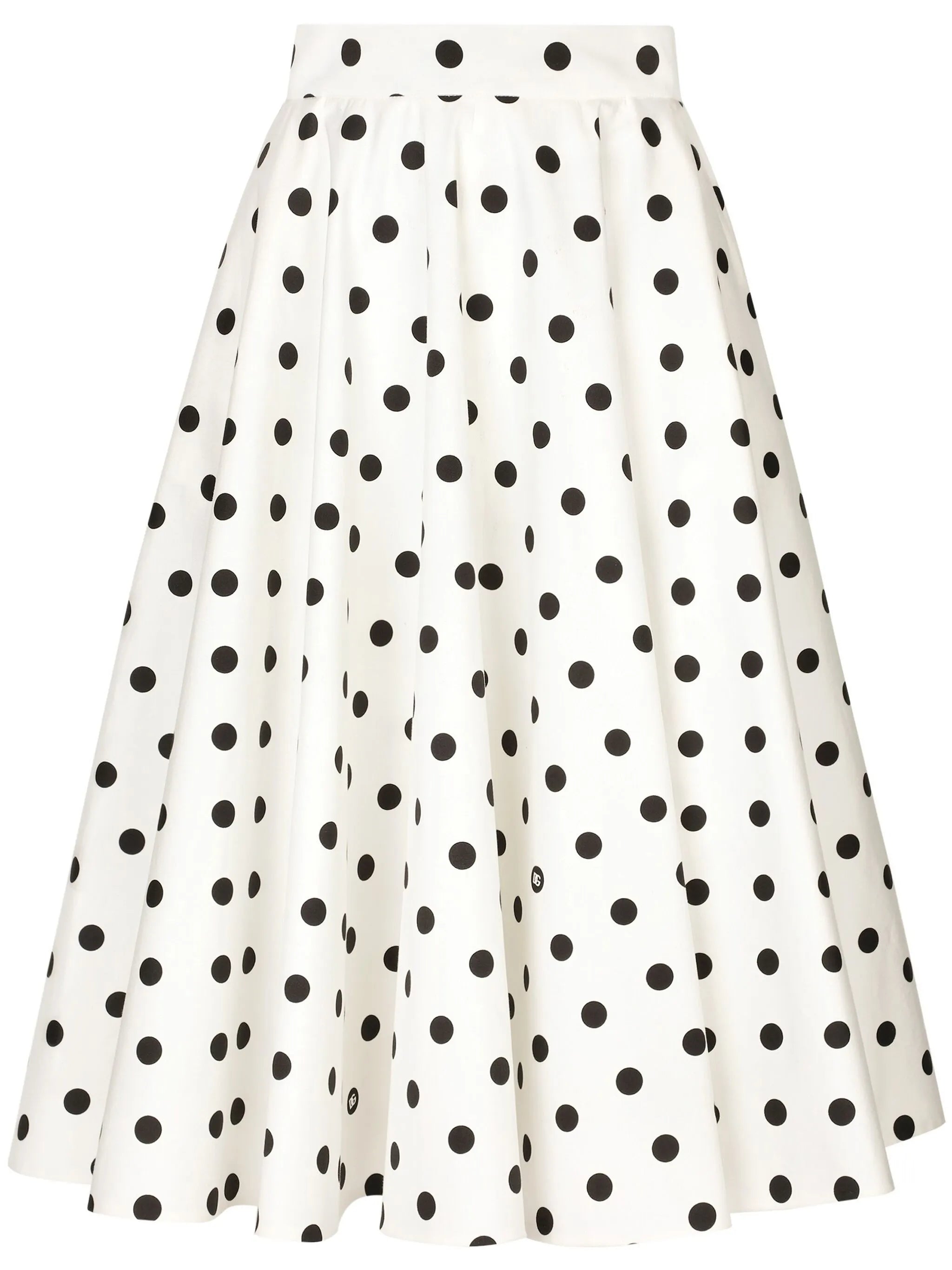 polka-dot midi skirt