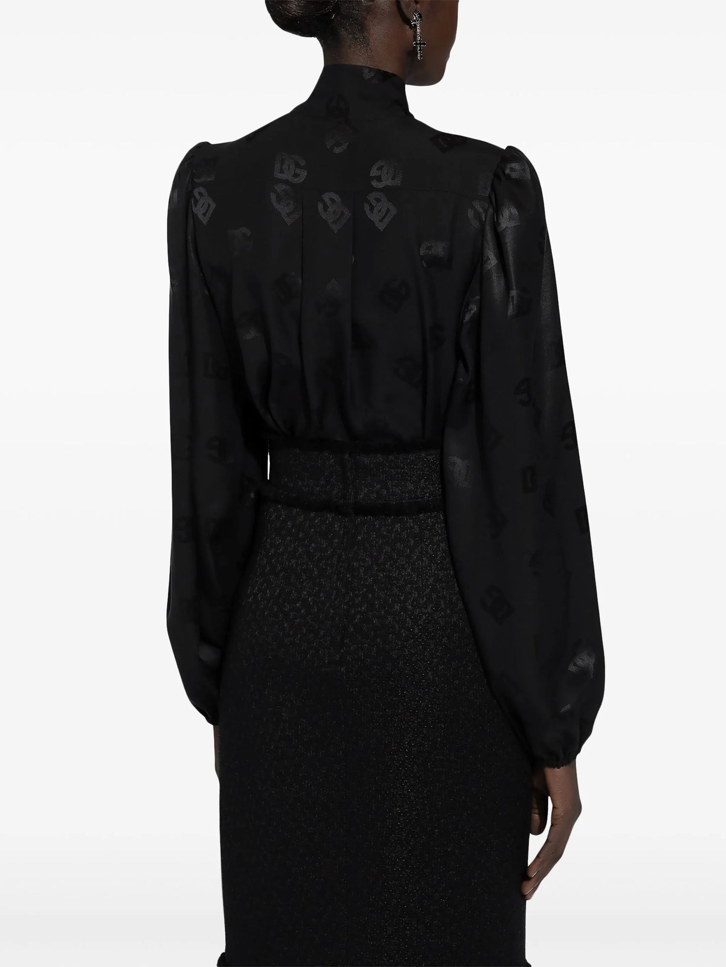 DNA monogram-jacquard silk shirt