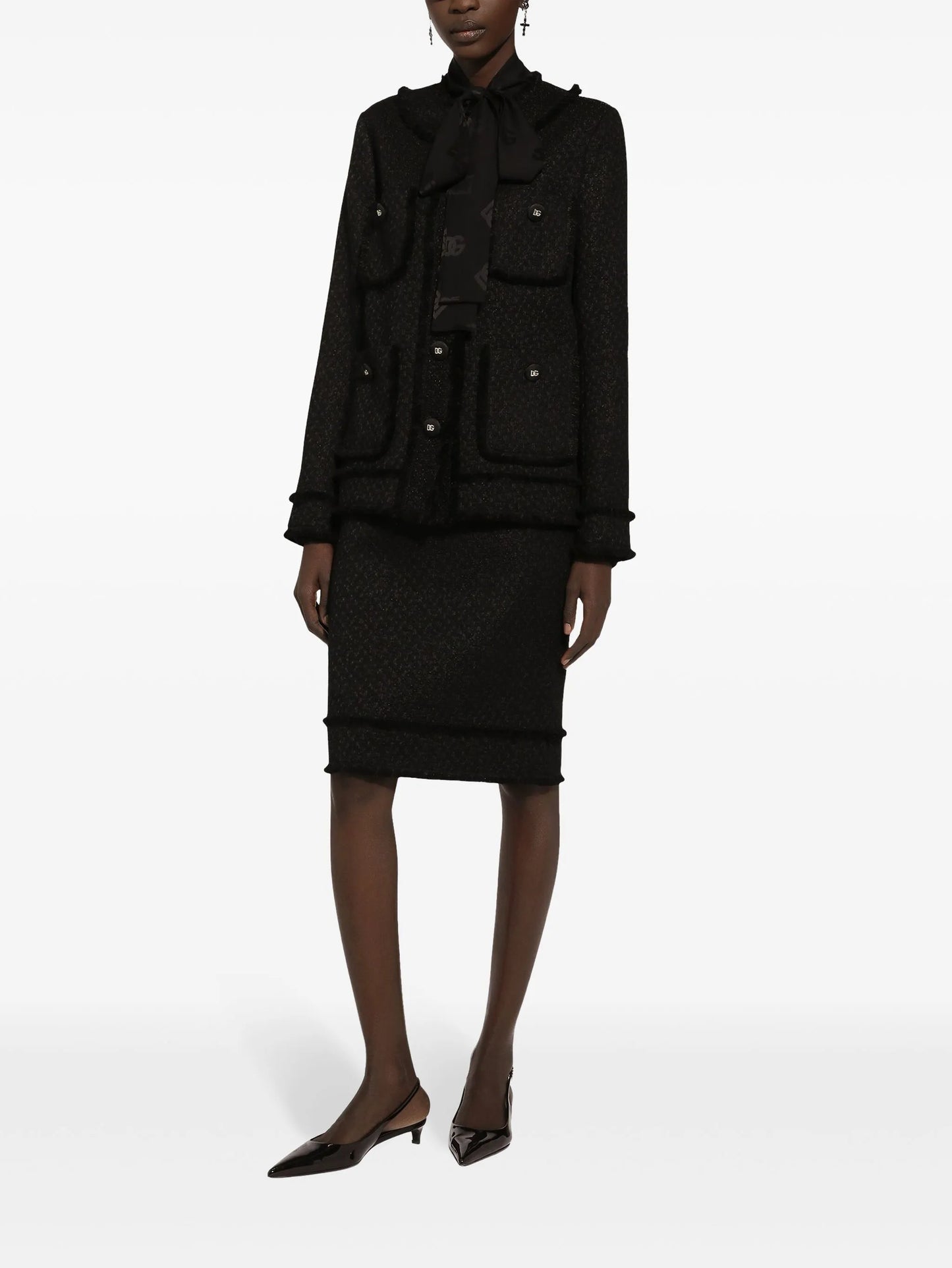 DNA monogram-jacquard silk shirt