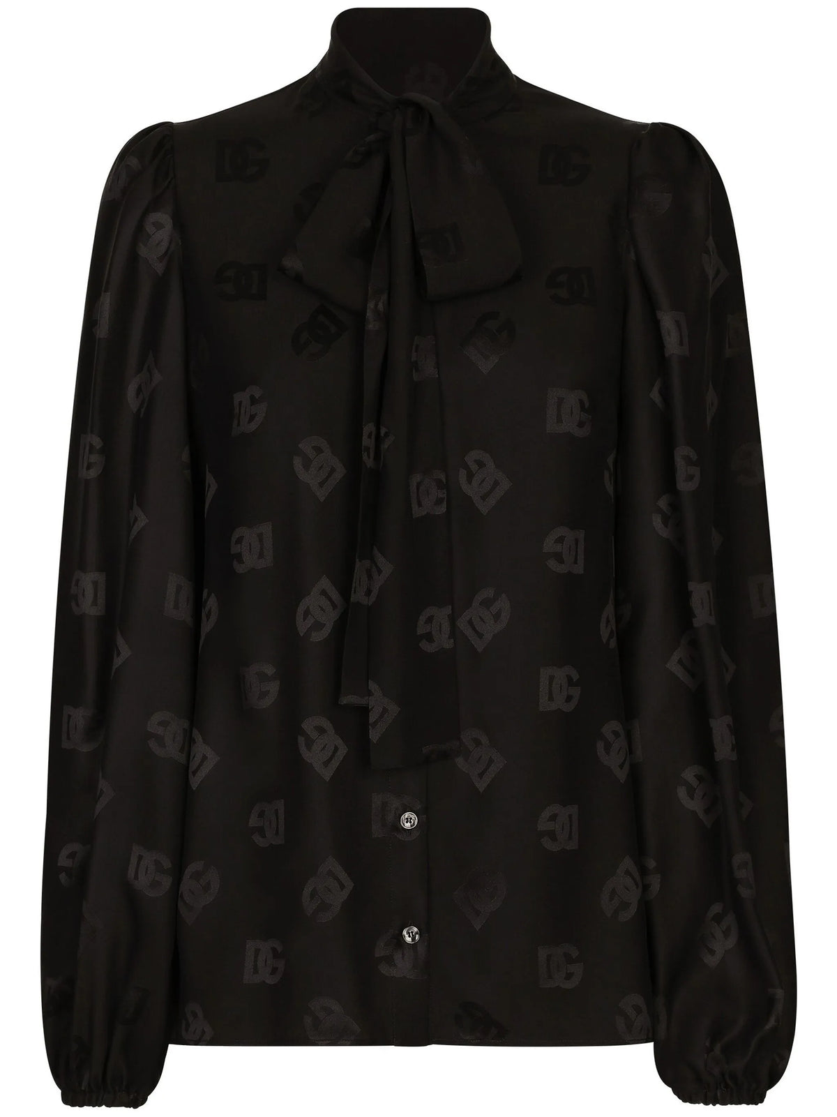 silk jacquard shirt with all-over DG logo