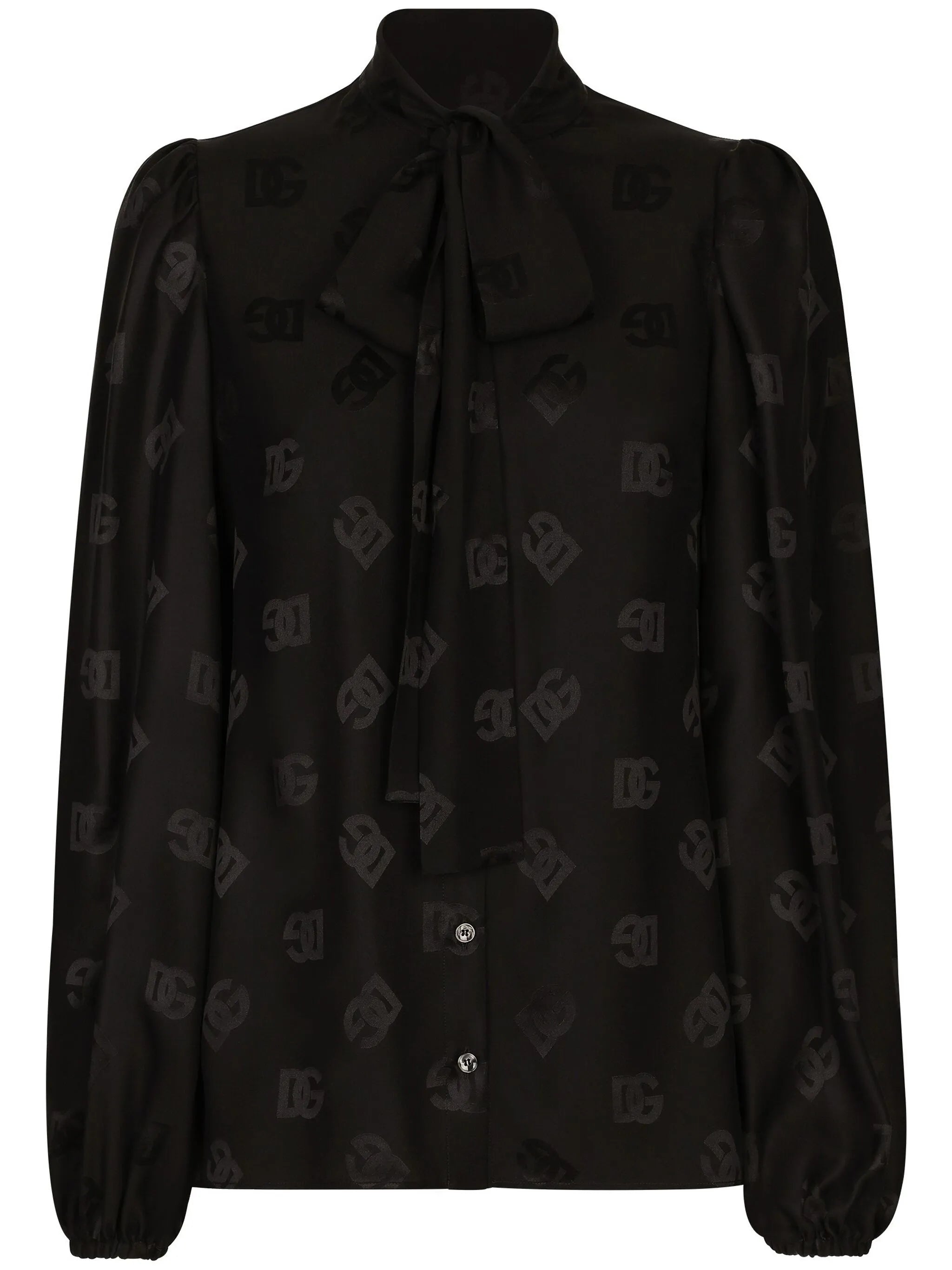 DNA monogram-jacquard silk shirt