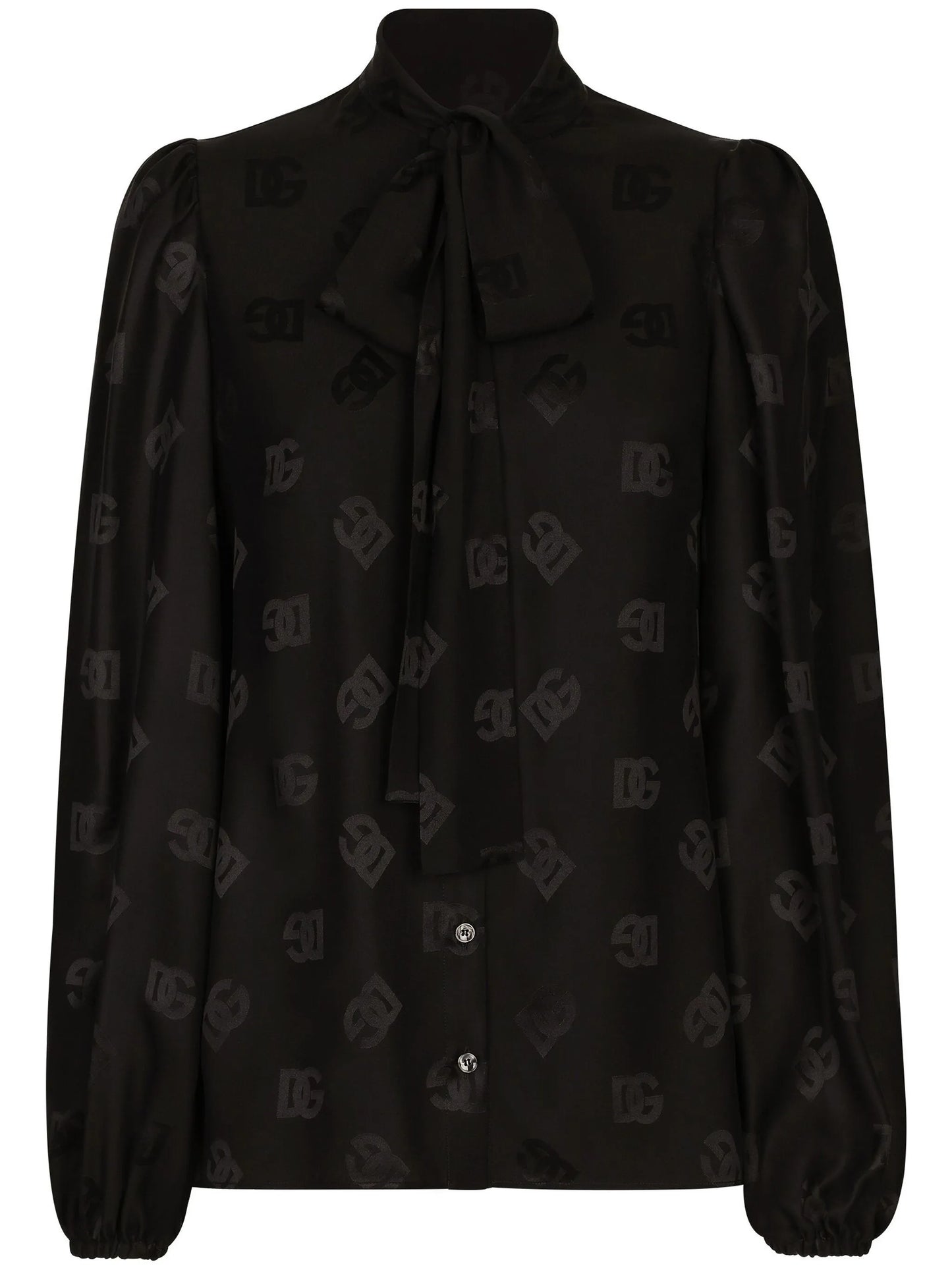 DNA monogram-jacquard silk shirt