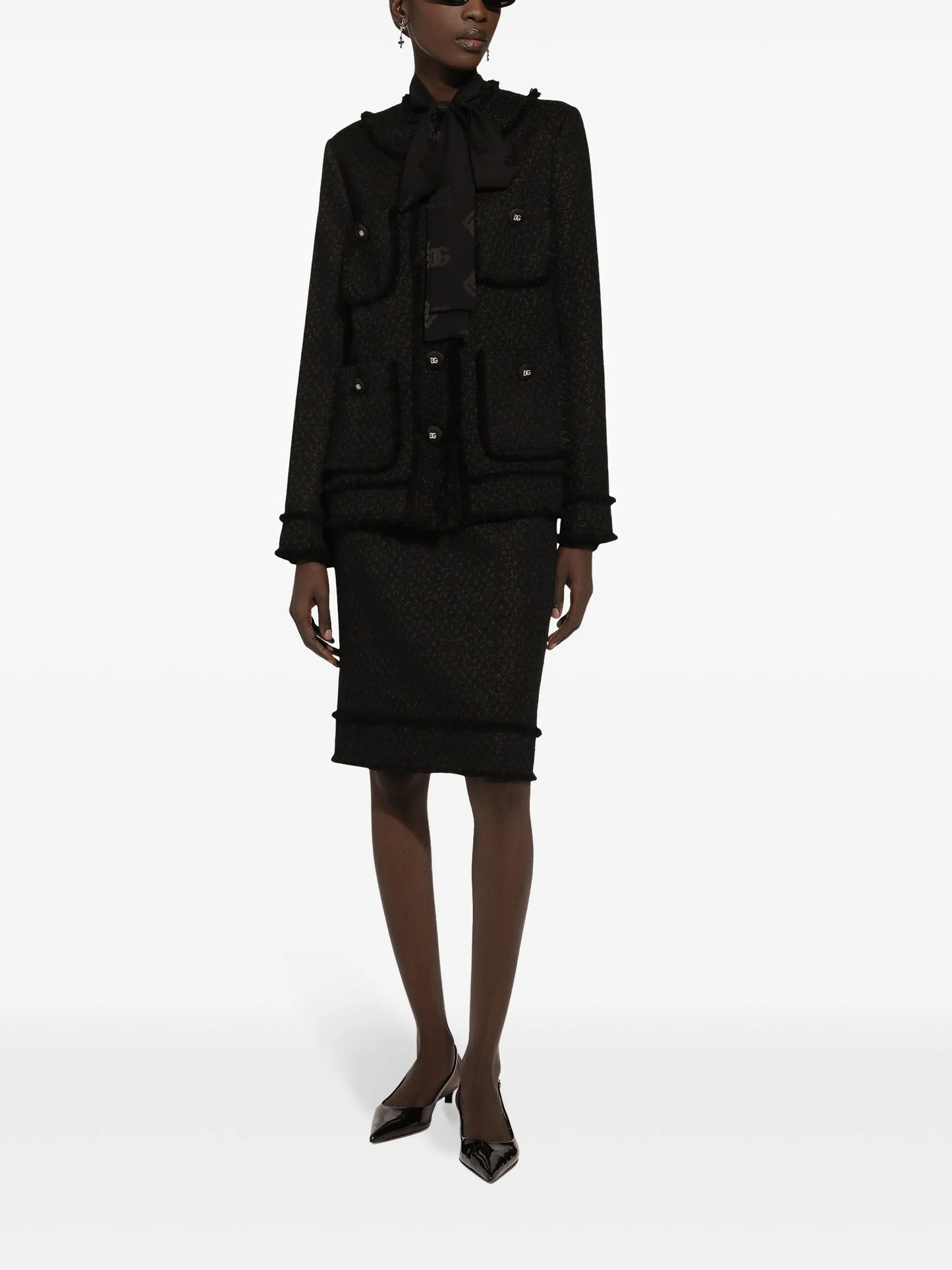 DNA monogram-jacquard silk shirt