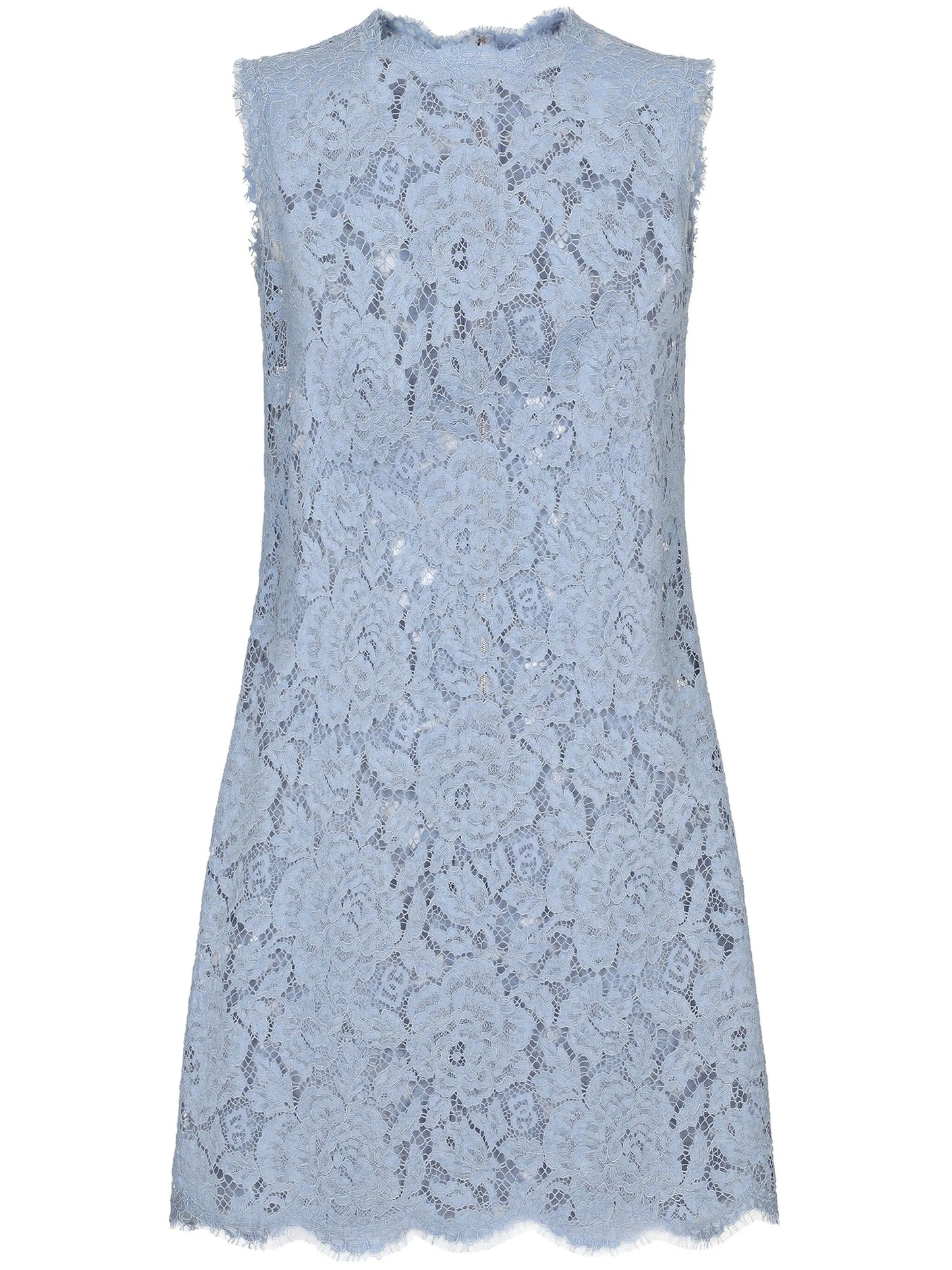 floral-lace shift mini dress