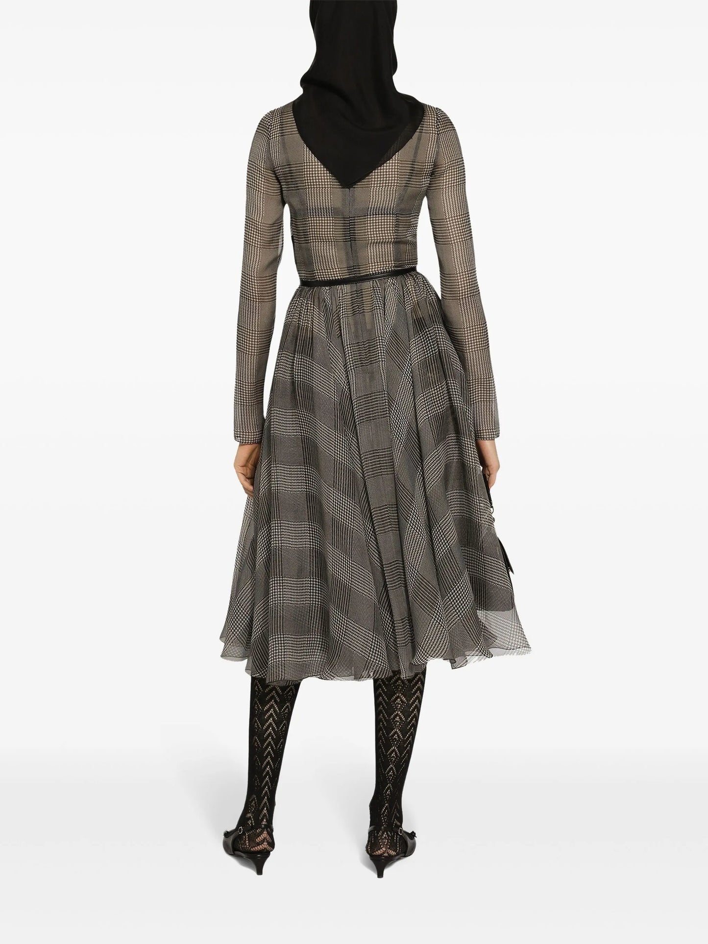 check-pattern dress