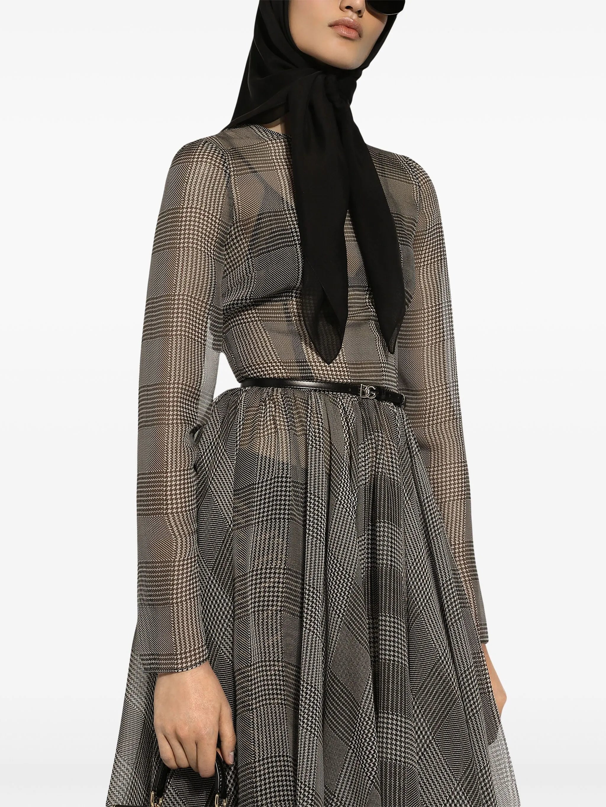 check-pattern dress