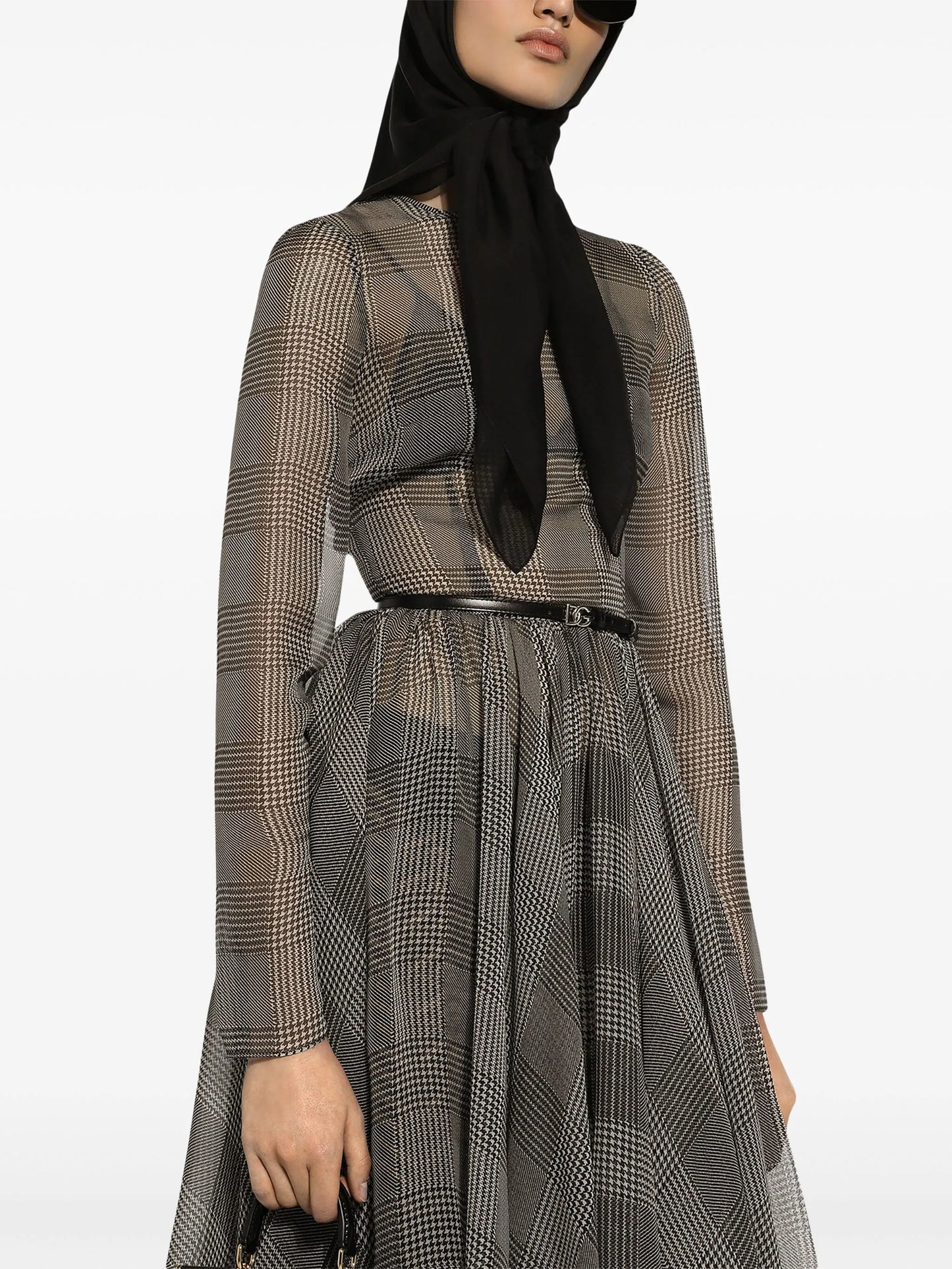check-pattern dress