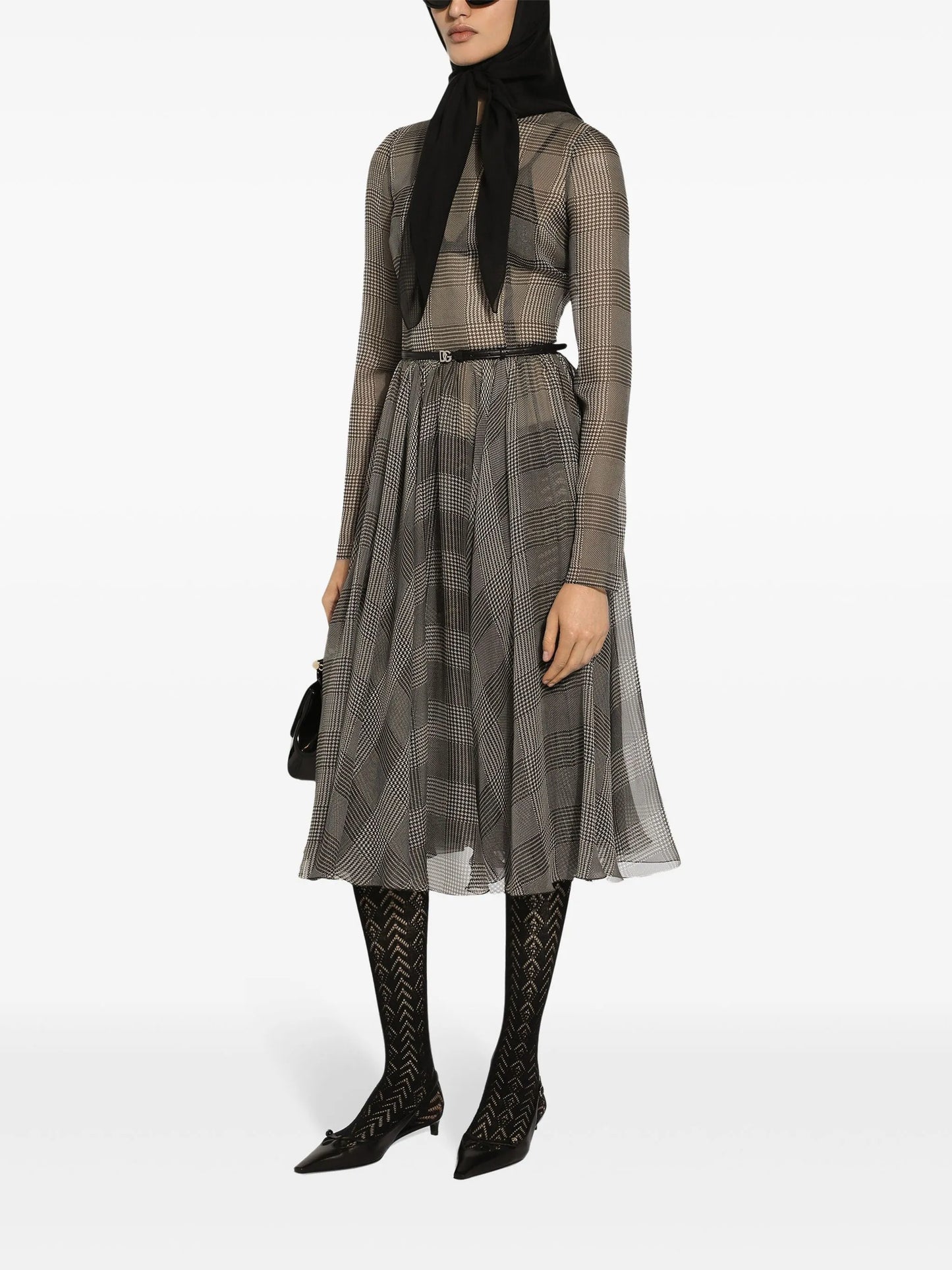 check-pattern dress
