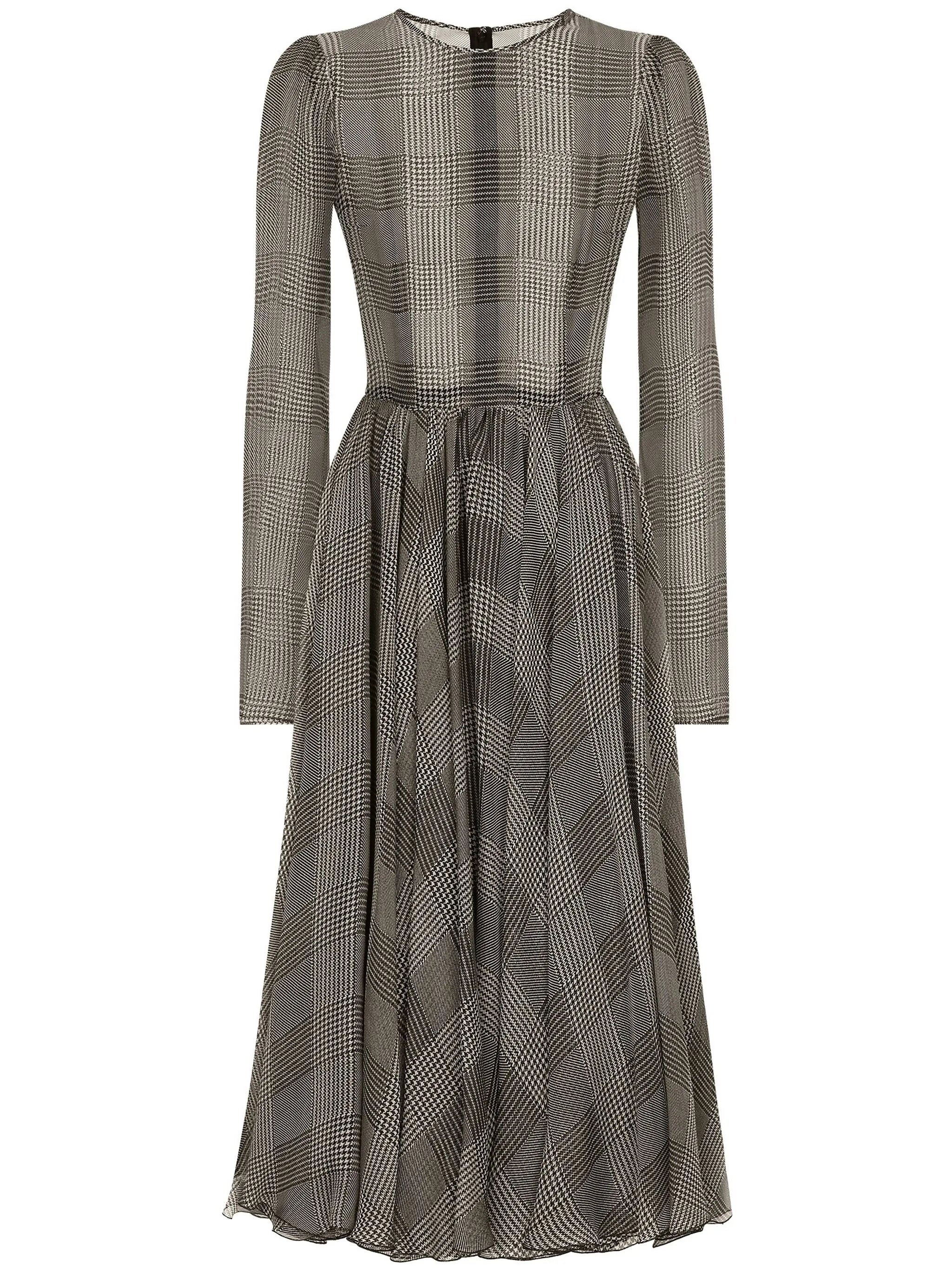 check-pattern dress