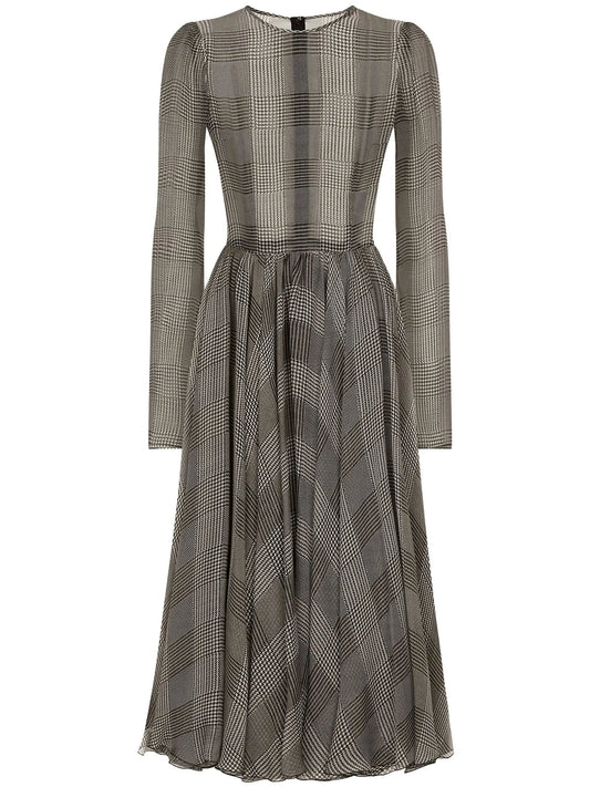 check-pattern dress