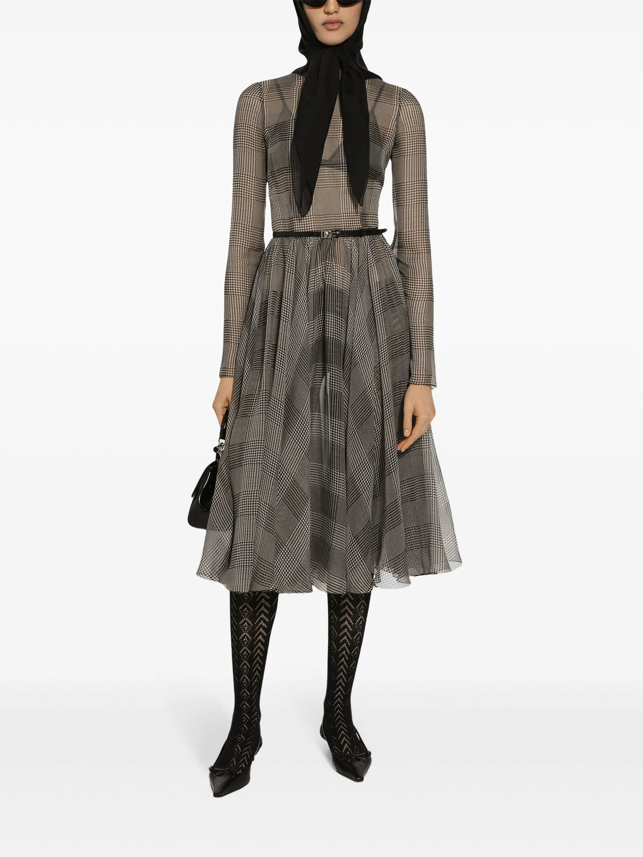 check-pattern dress