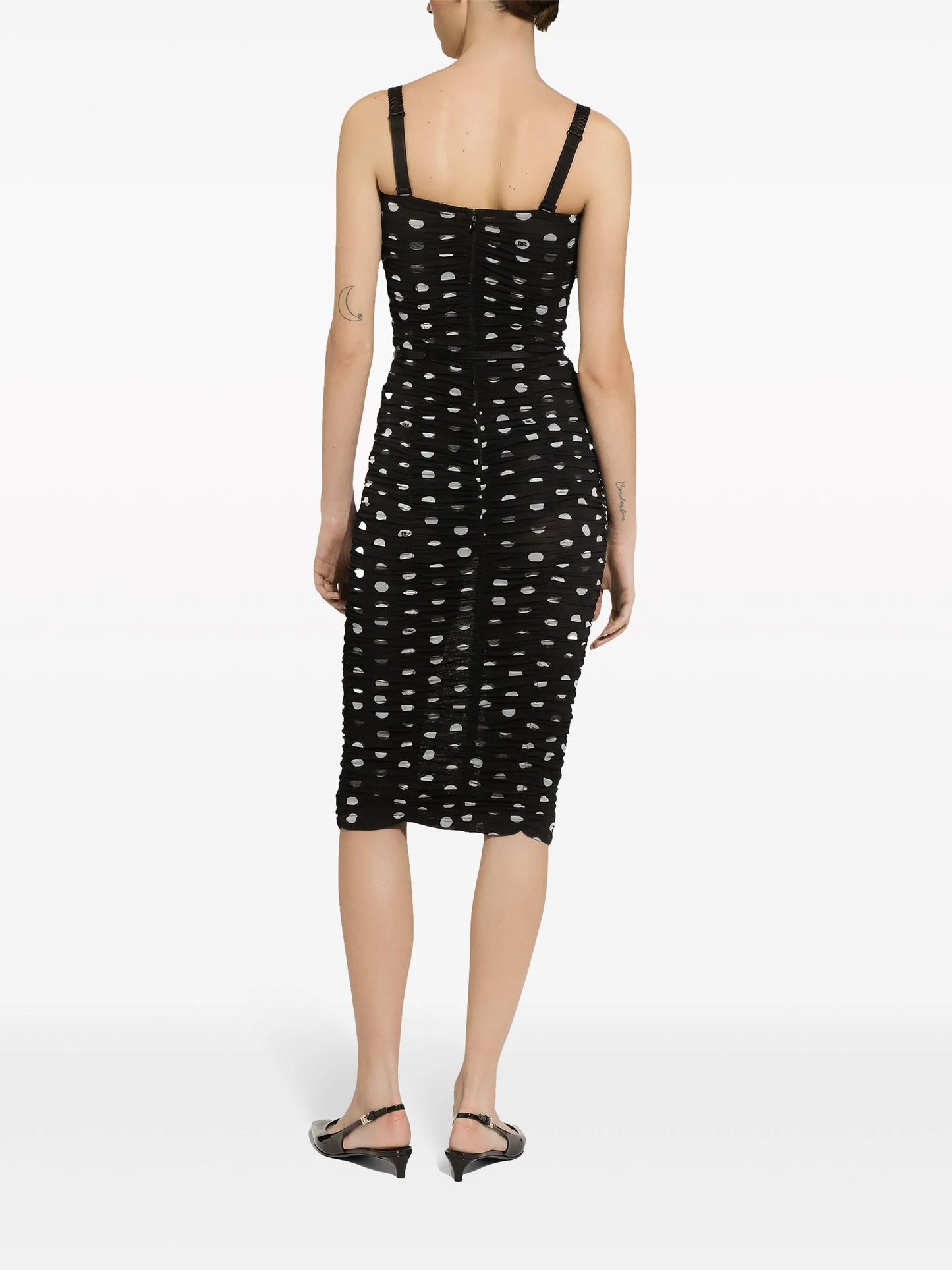 polka-dot tulle midi dress