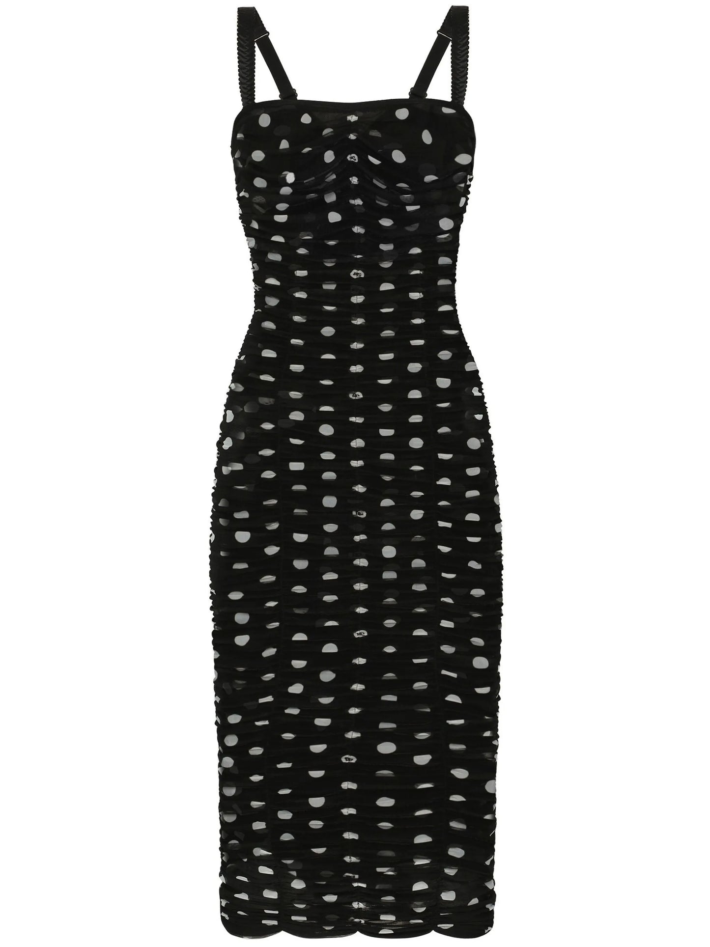 polka-dot tulle midi dress