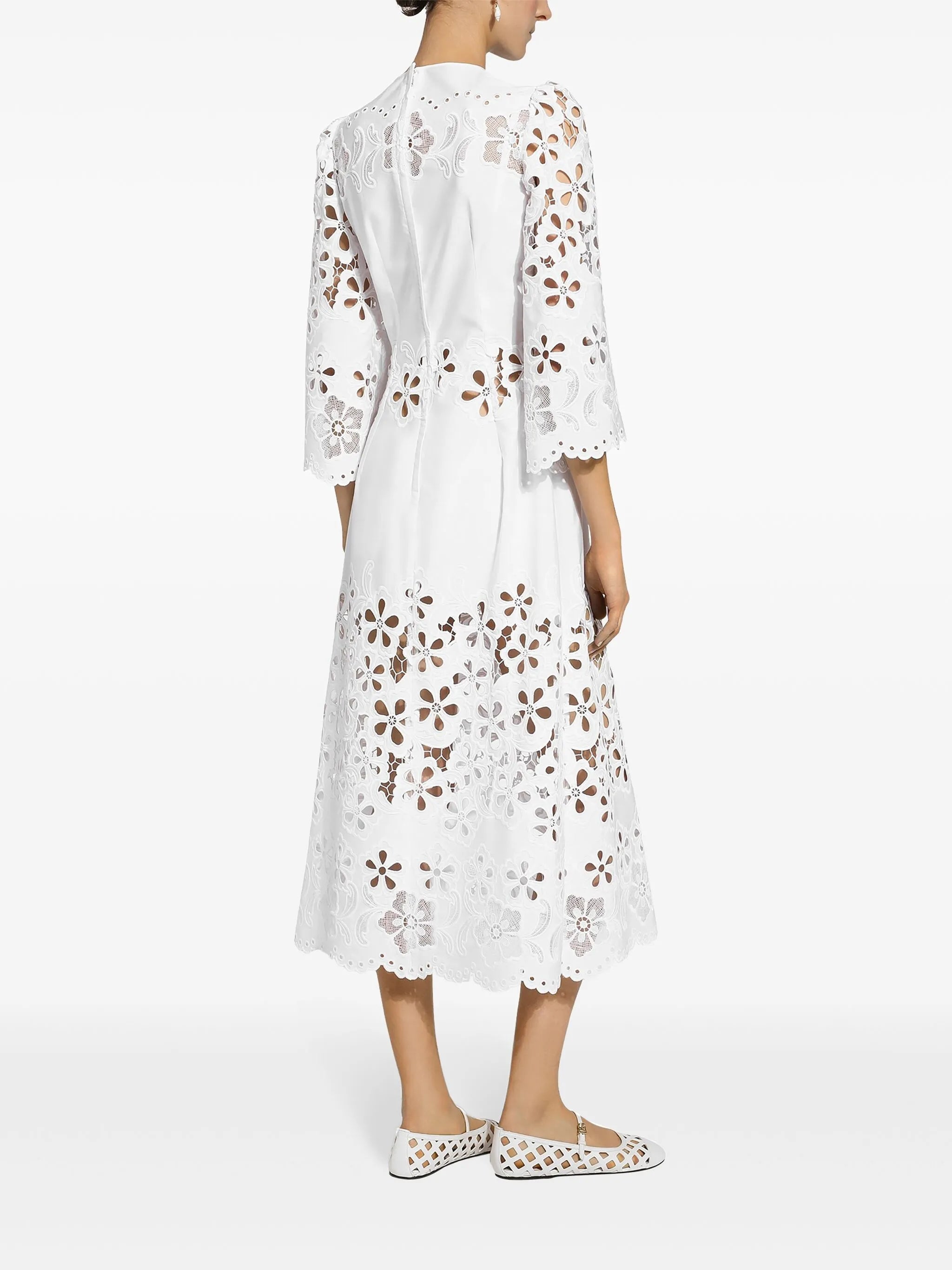 cut-out stretch-cotton midi dress