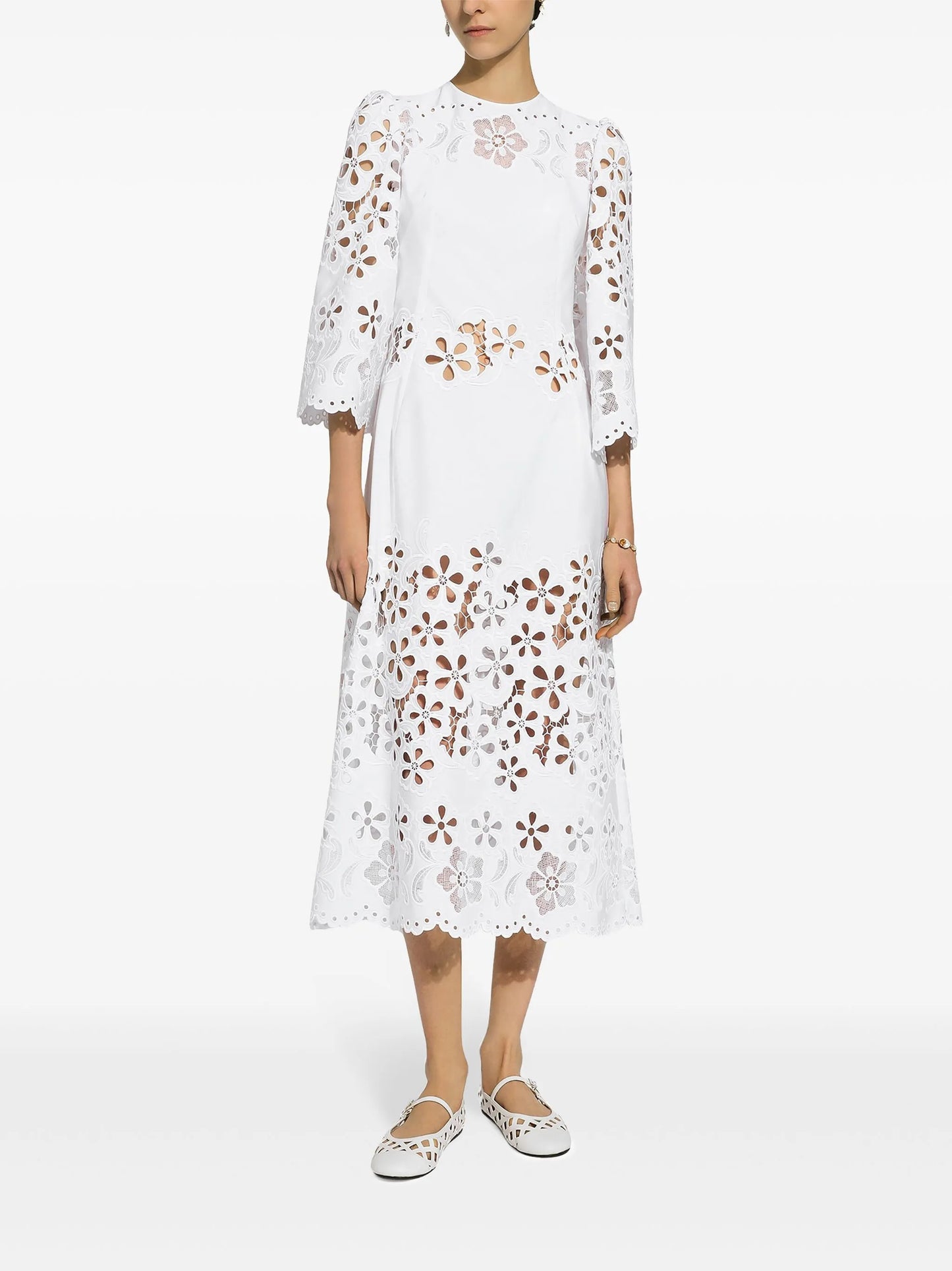 cut-out stretch-cotton midi dress