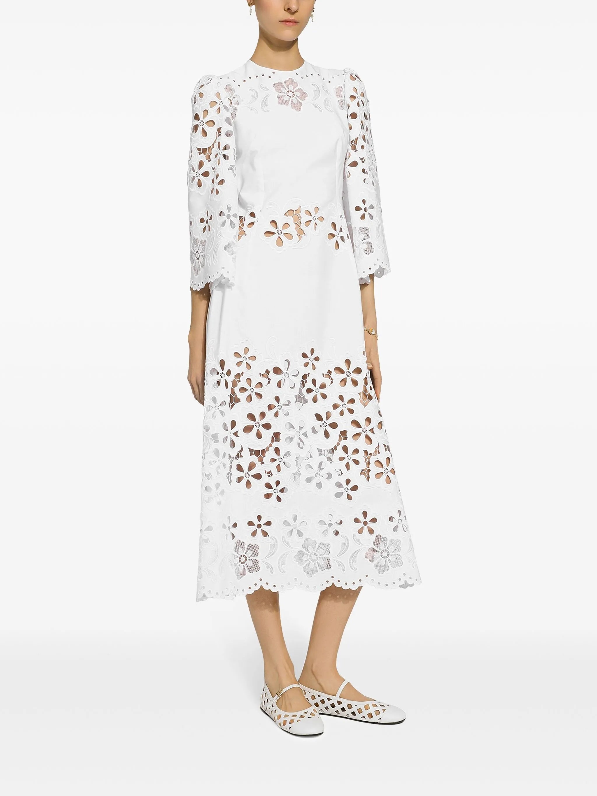 cut-out stretch-cotton midi dress