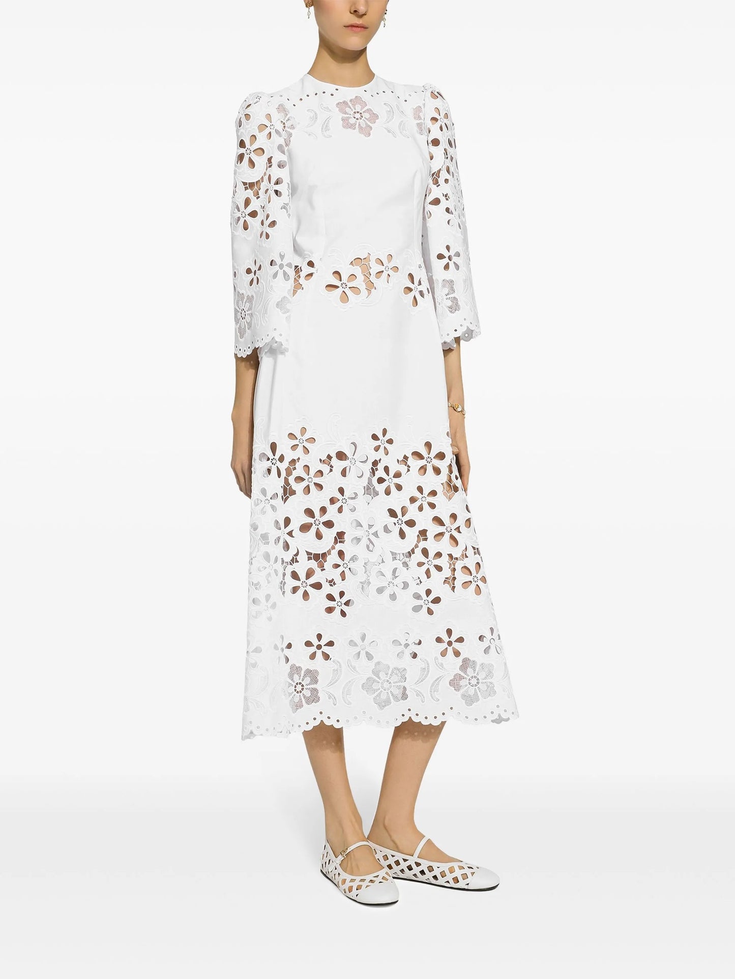 cut-out stretch-cotton midi dress