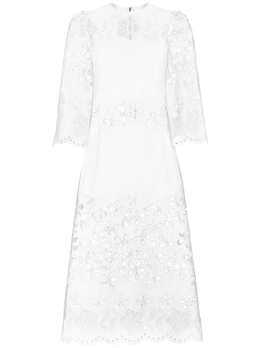 cut-out stretch-cotton midi dress