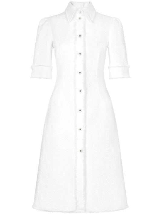 tweed midi shirtdress