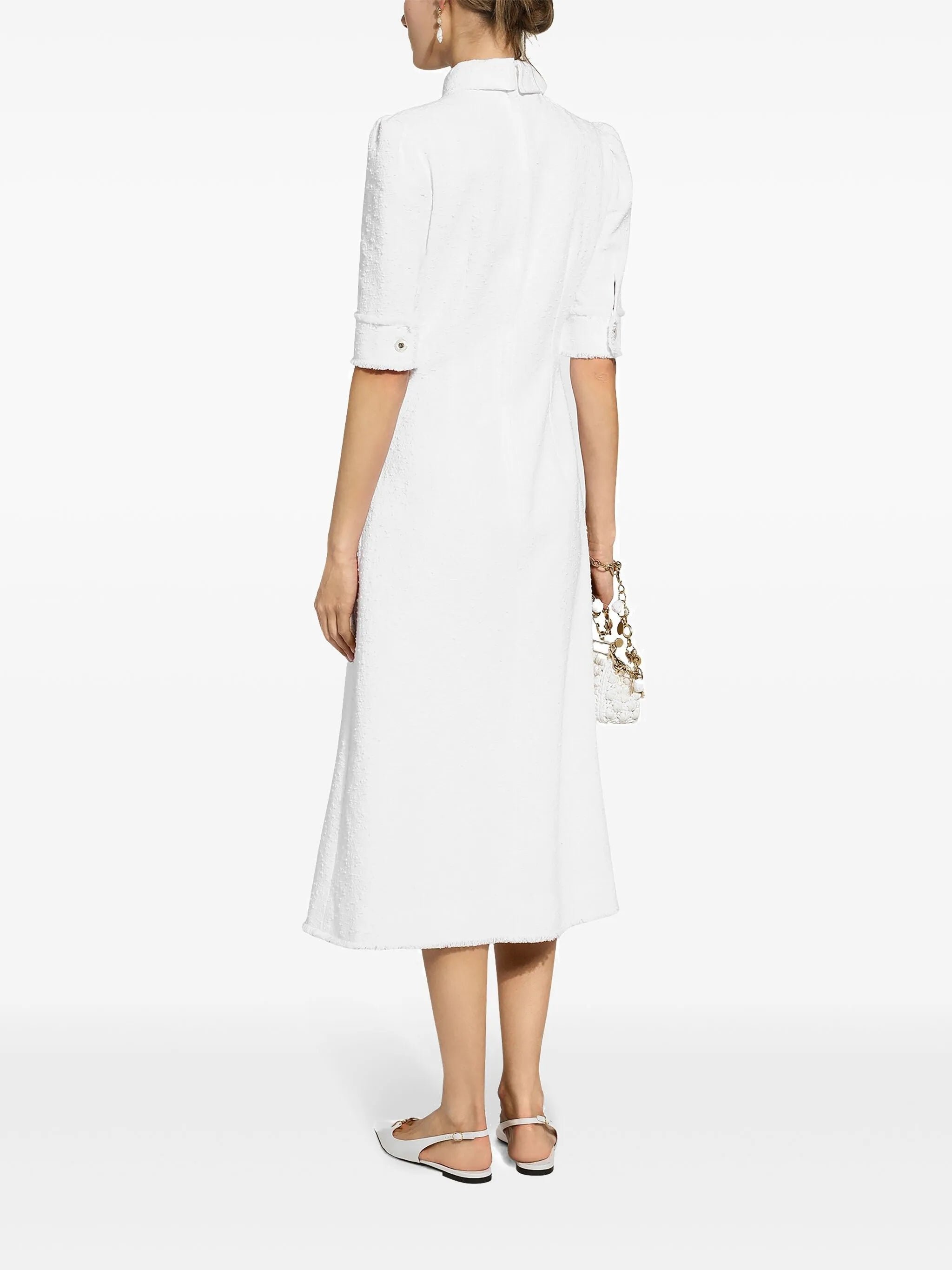 tweed shirt midi dress