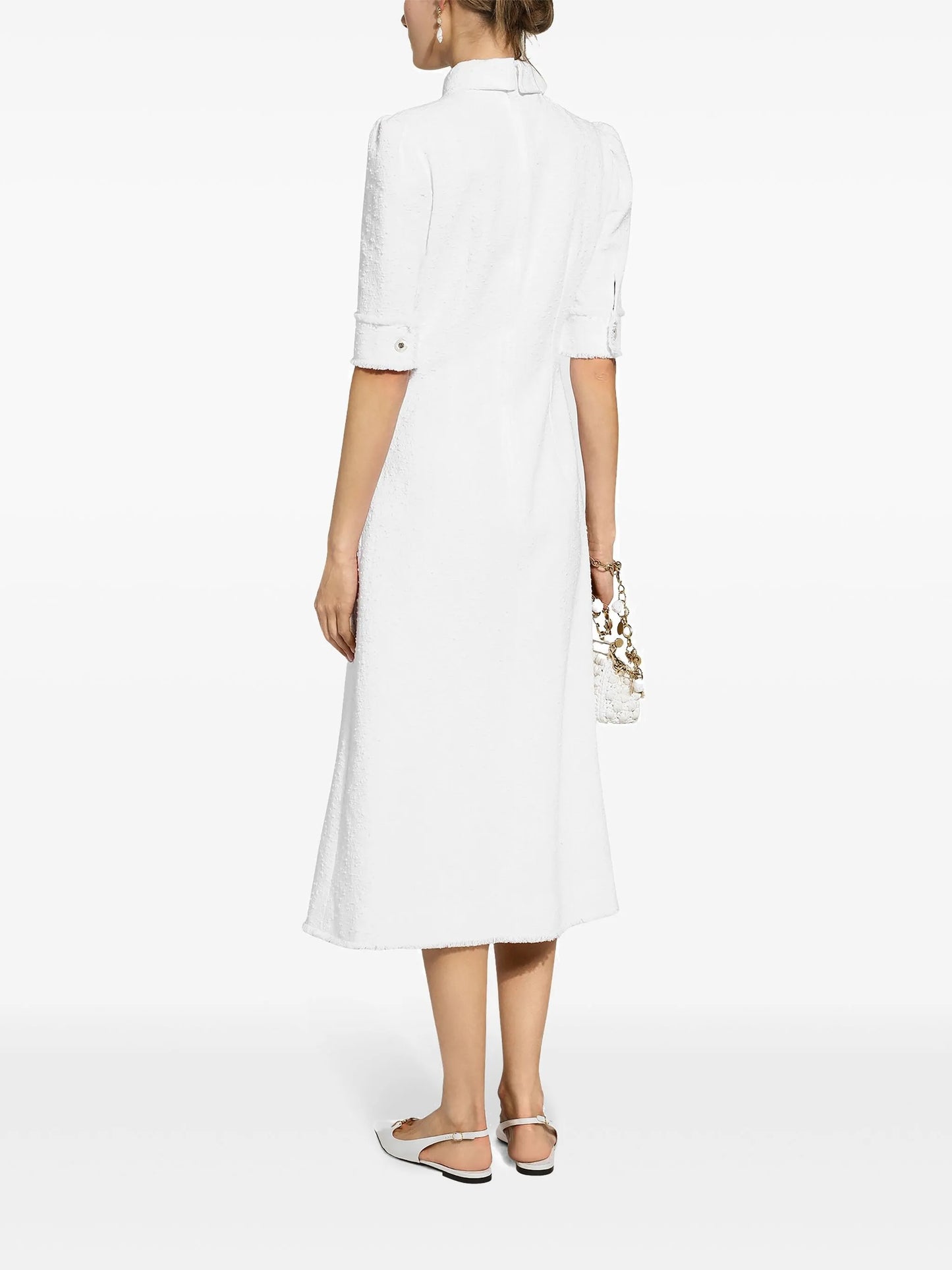tweed shirt midi dress