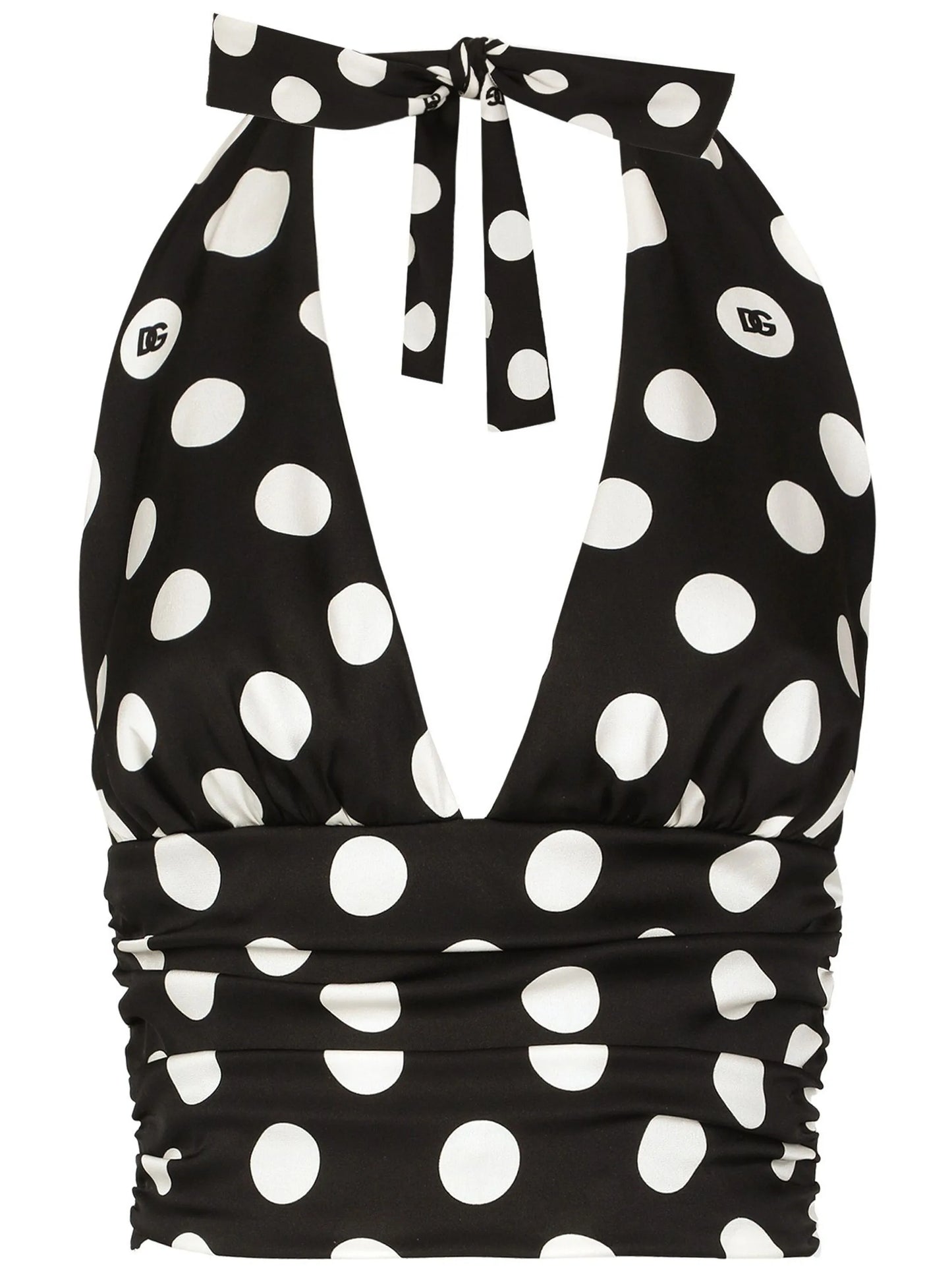 polka-dot cropped top