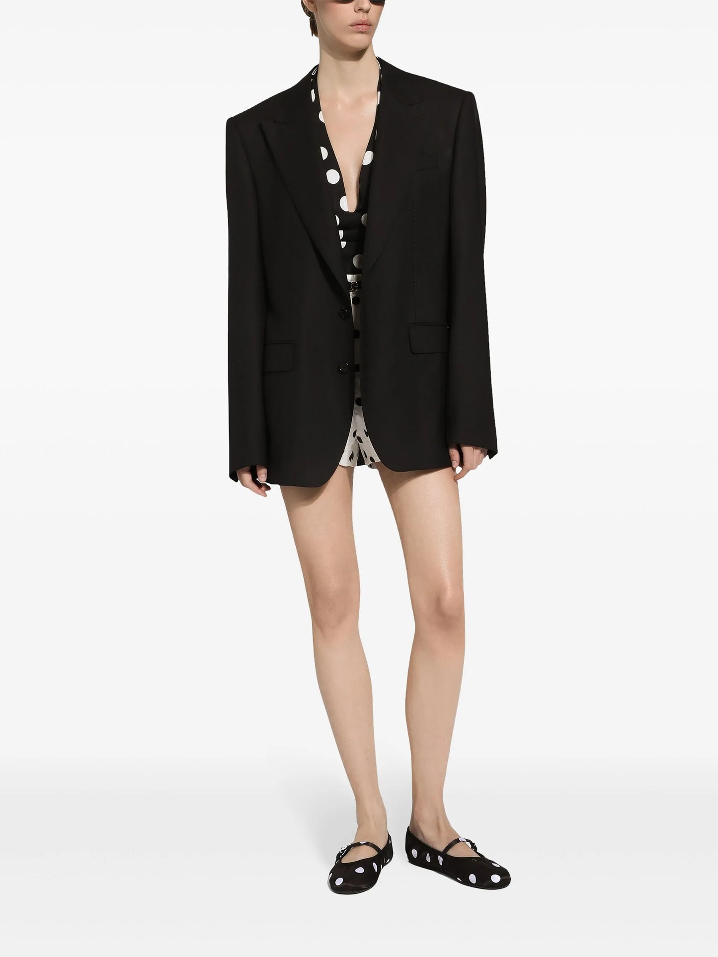 polka-dot cropped top