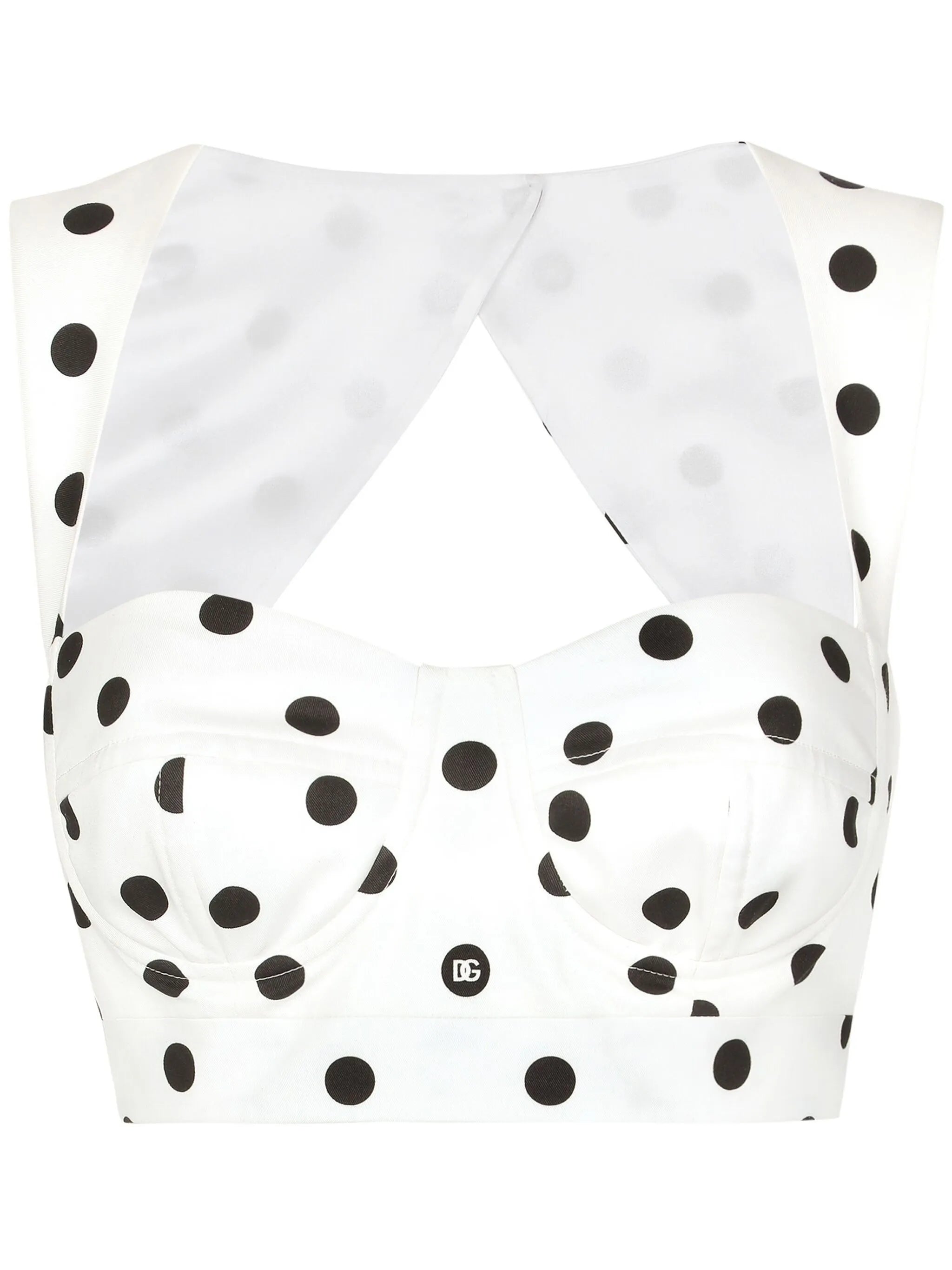 polka-dot corset top