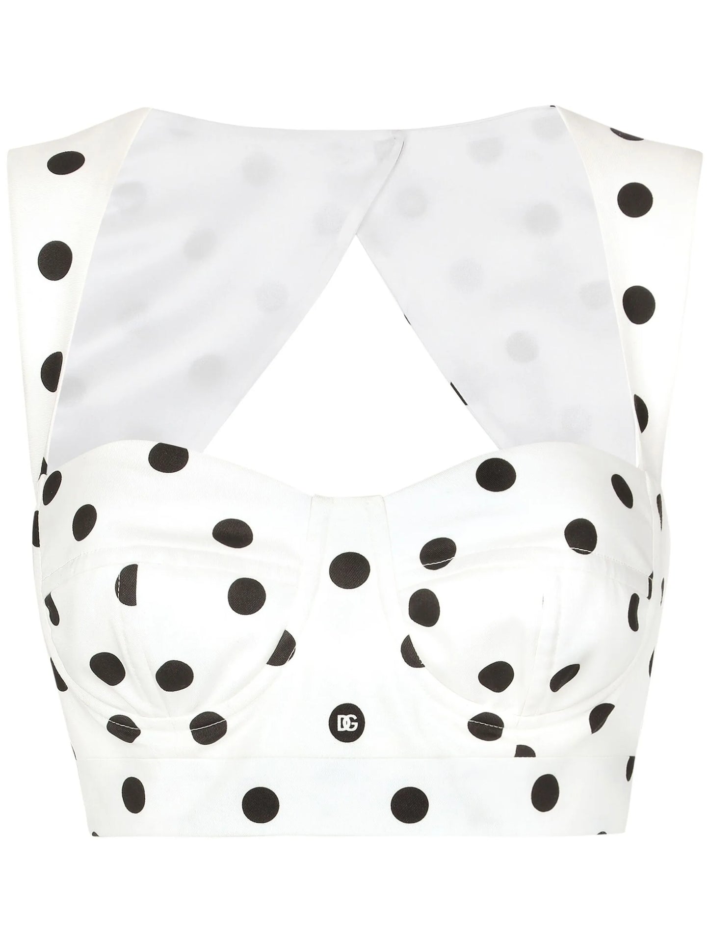 polka-dot corset top