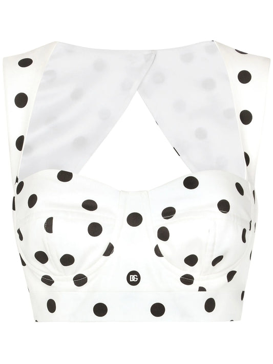 polka-dot corset top
