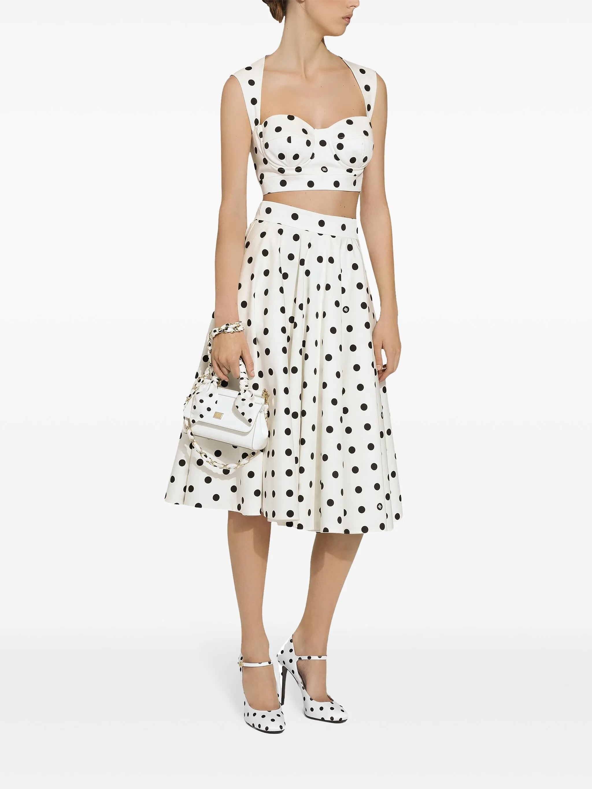polka-dot corset top