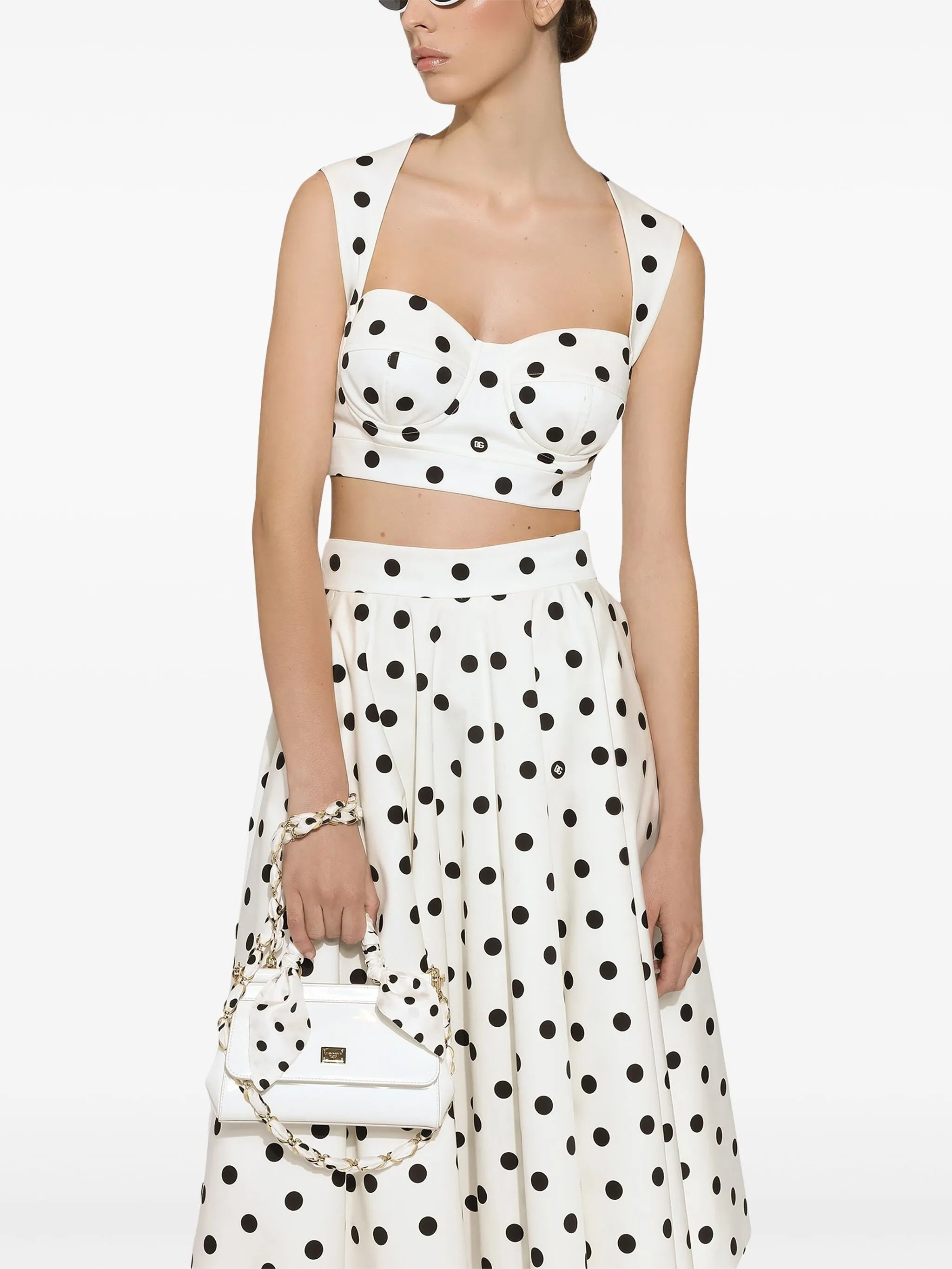 polka-dot corset top
