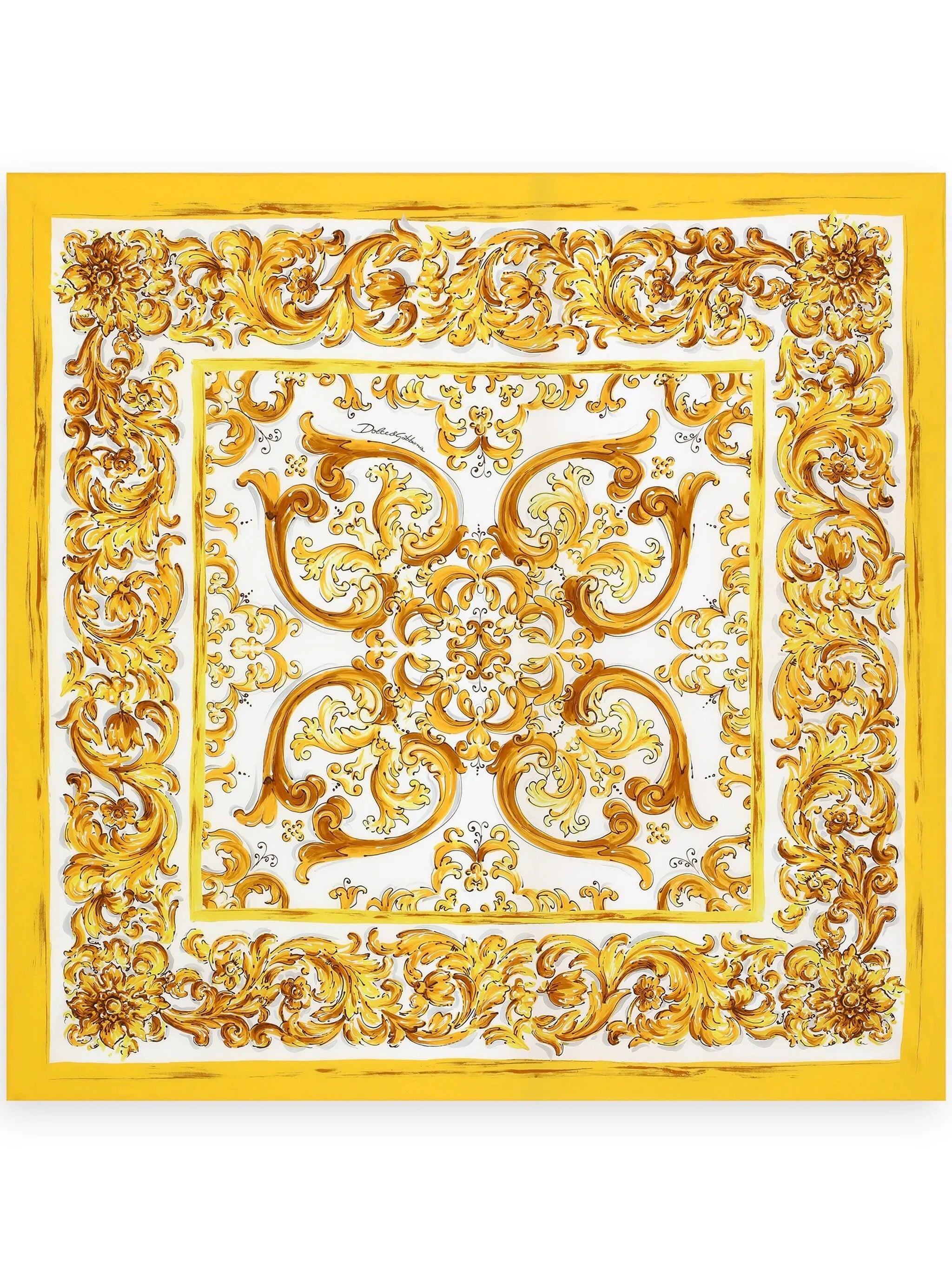 Majolica-print cotton scarf