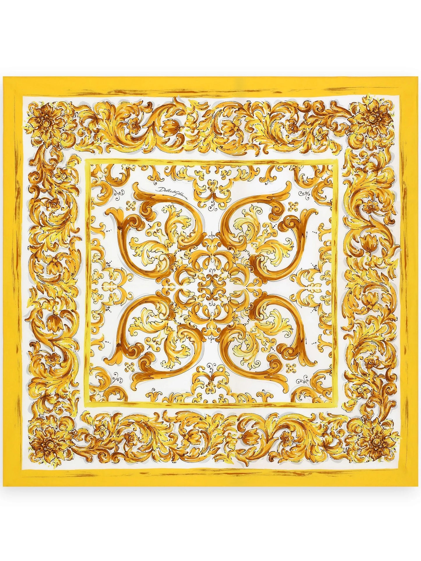 Majolica-print cotton scarf