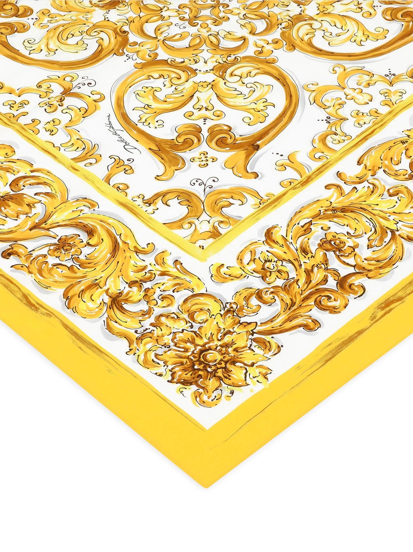 Majolica-print cotton scarf