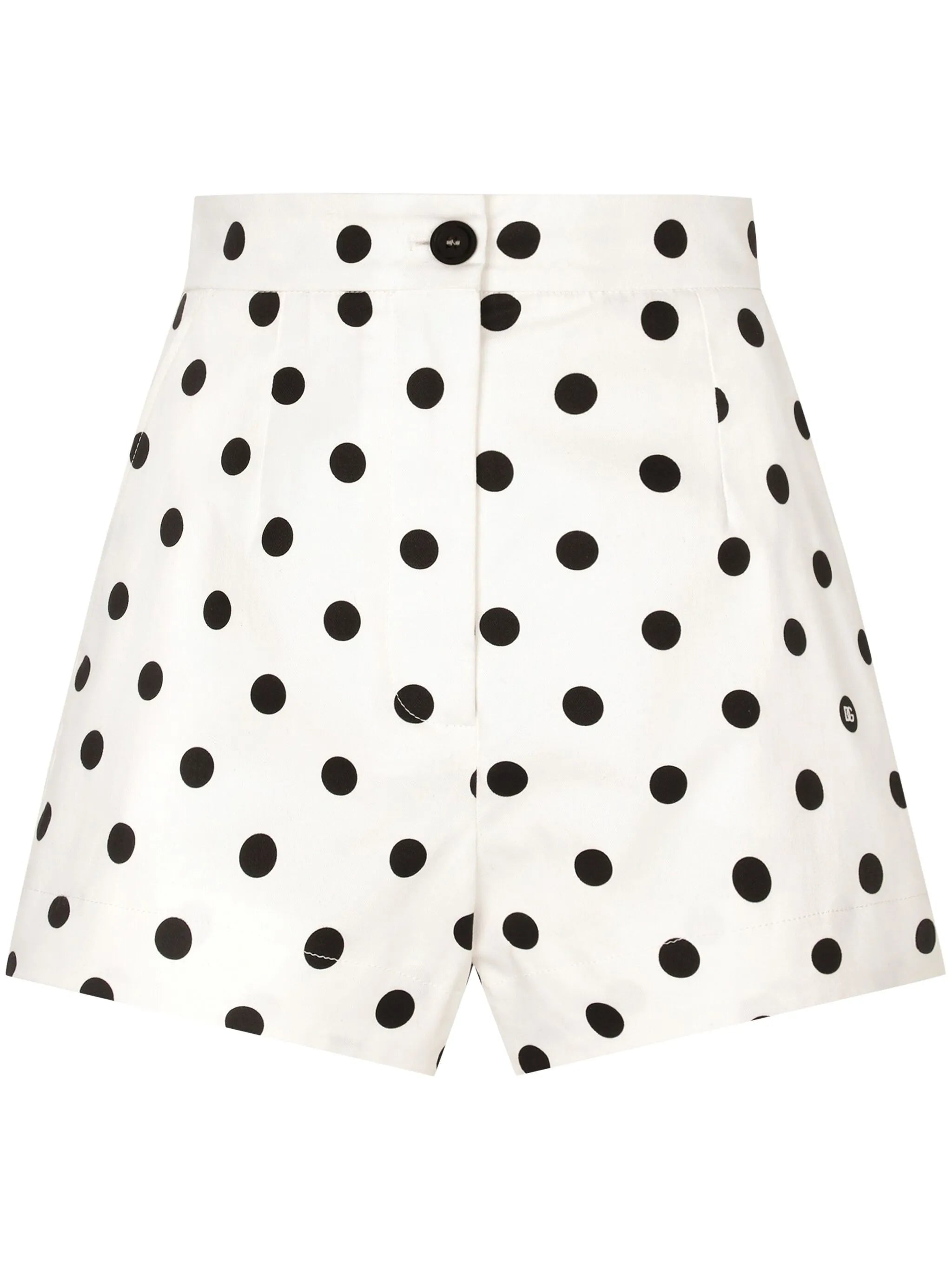 polka dot-print high-waisted shorts