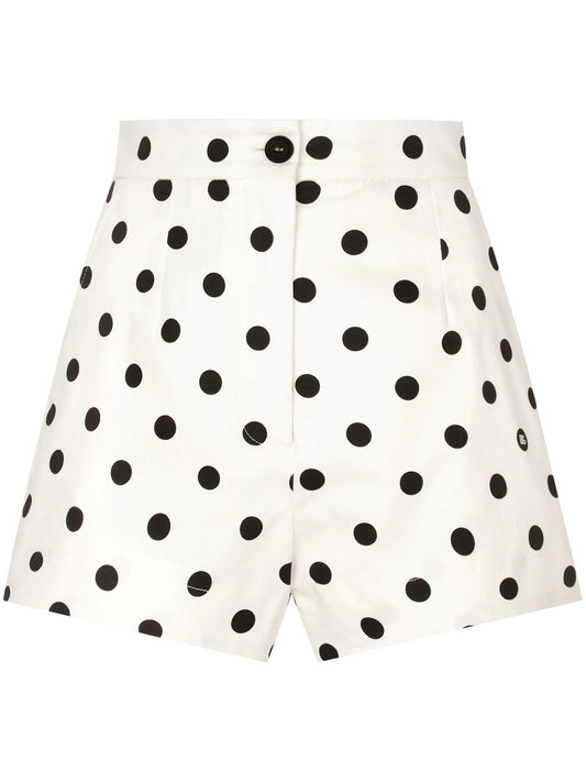 polka dot-print high-waisted shorts