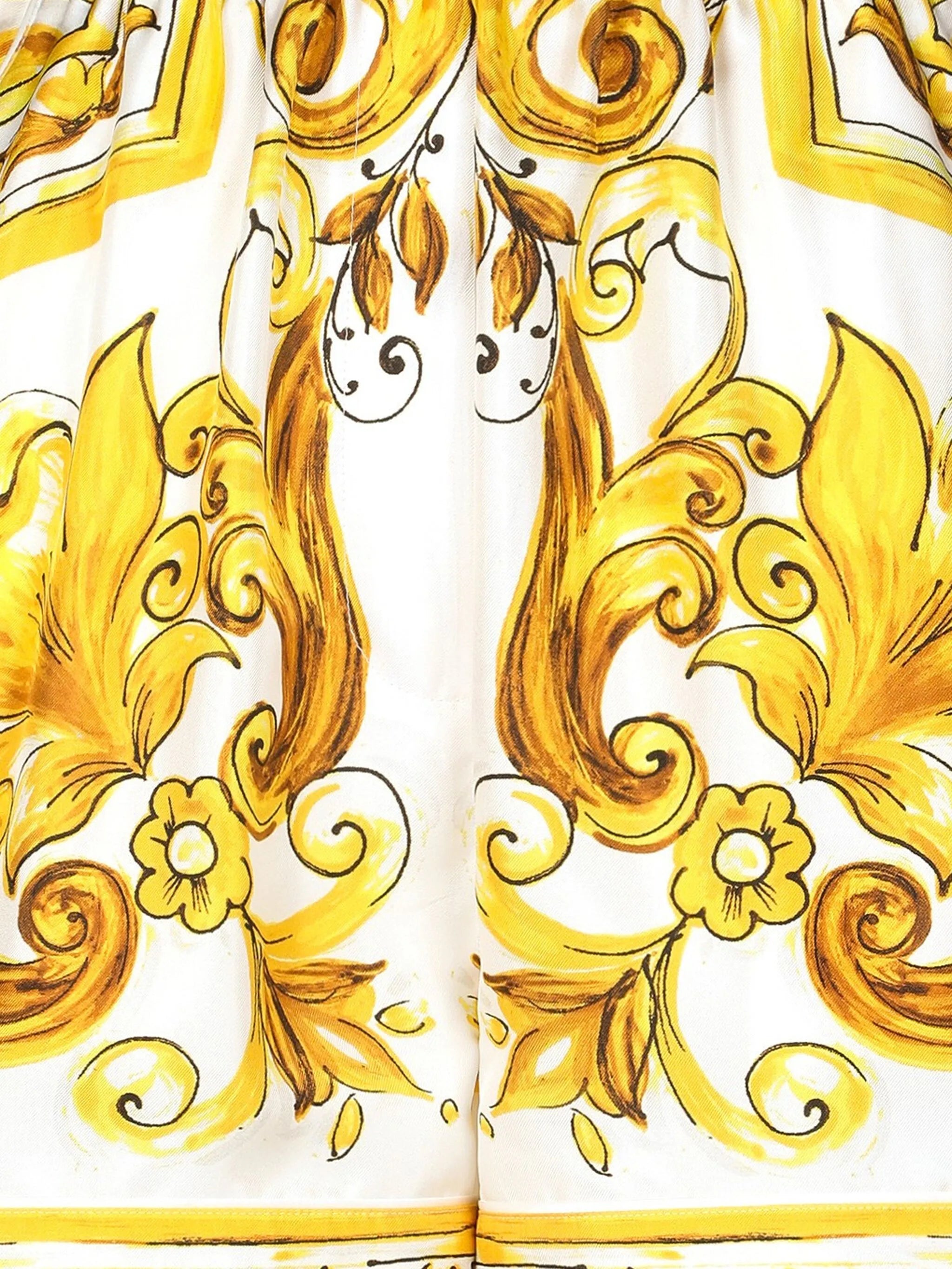 Majolica-print silk shorts