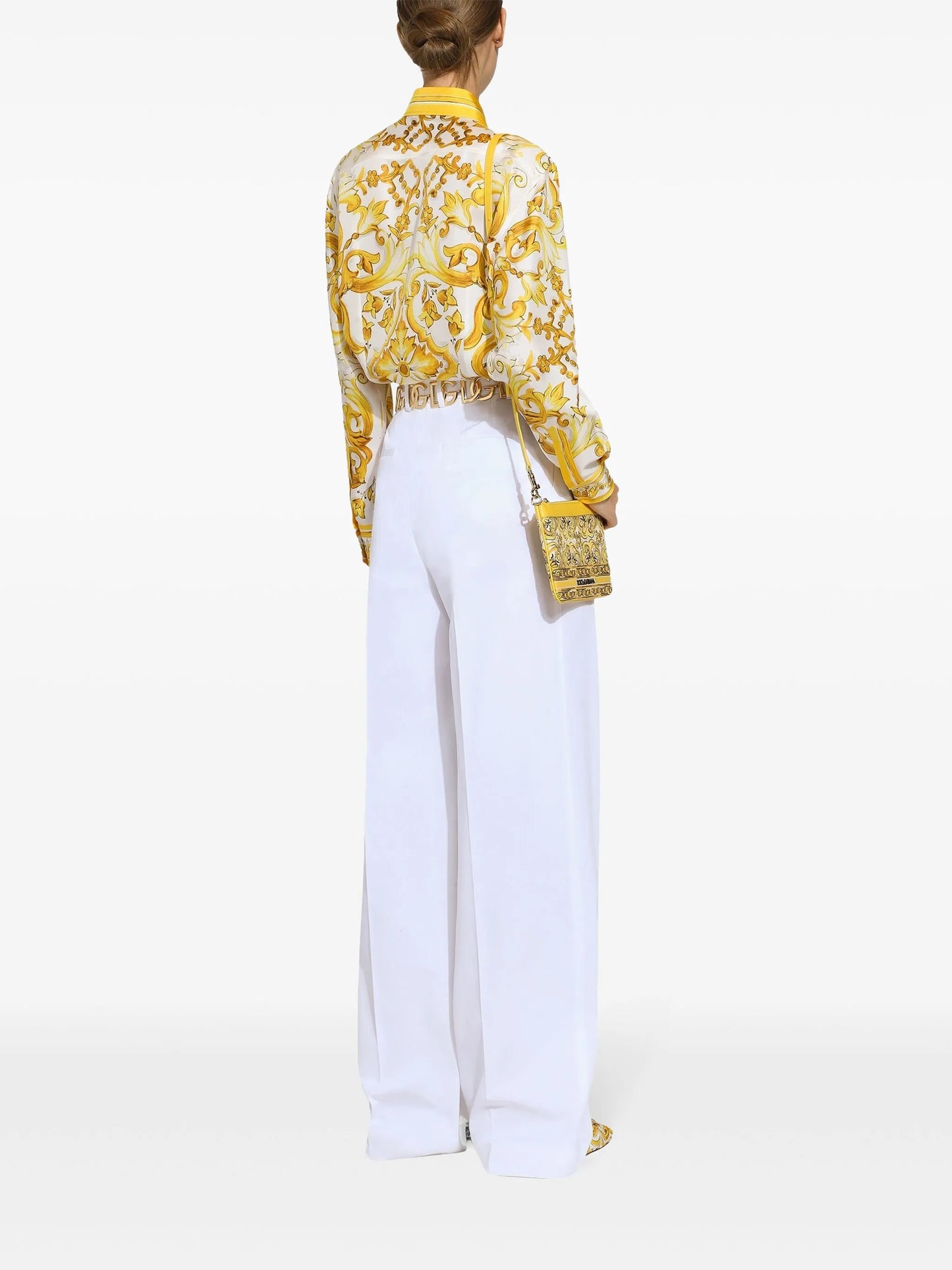 high-waist flared trousers