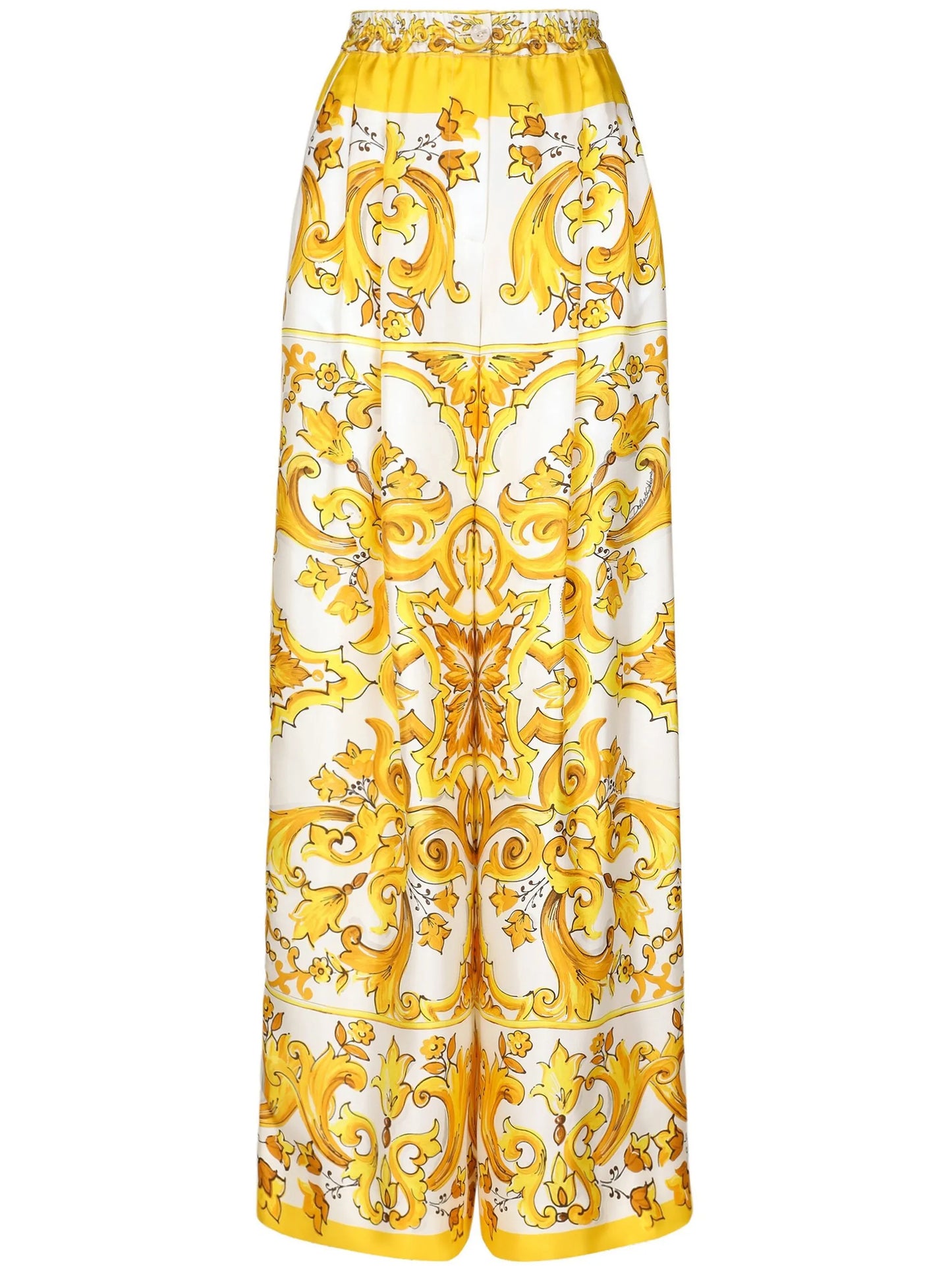 wide-leg silk trousers