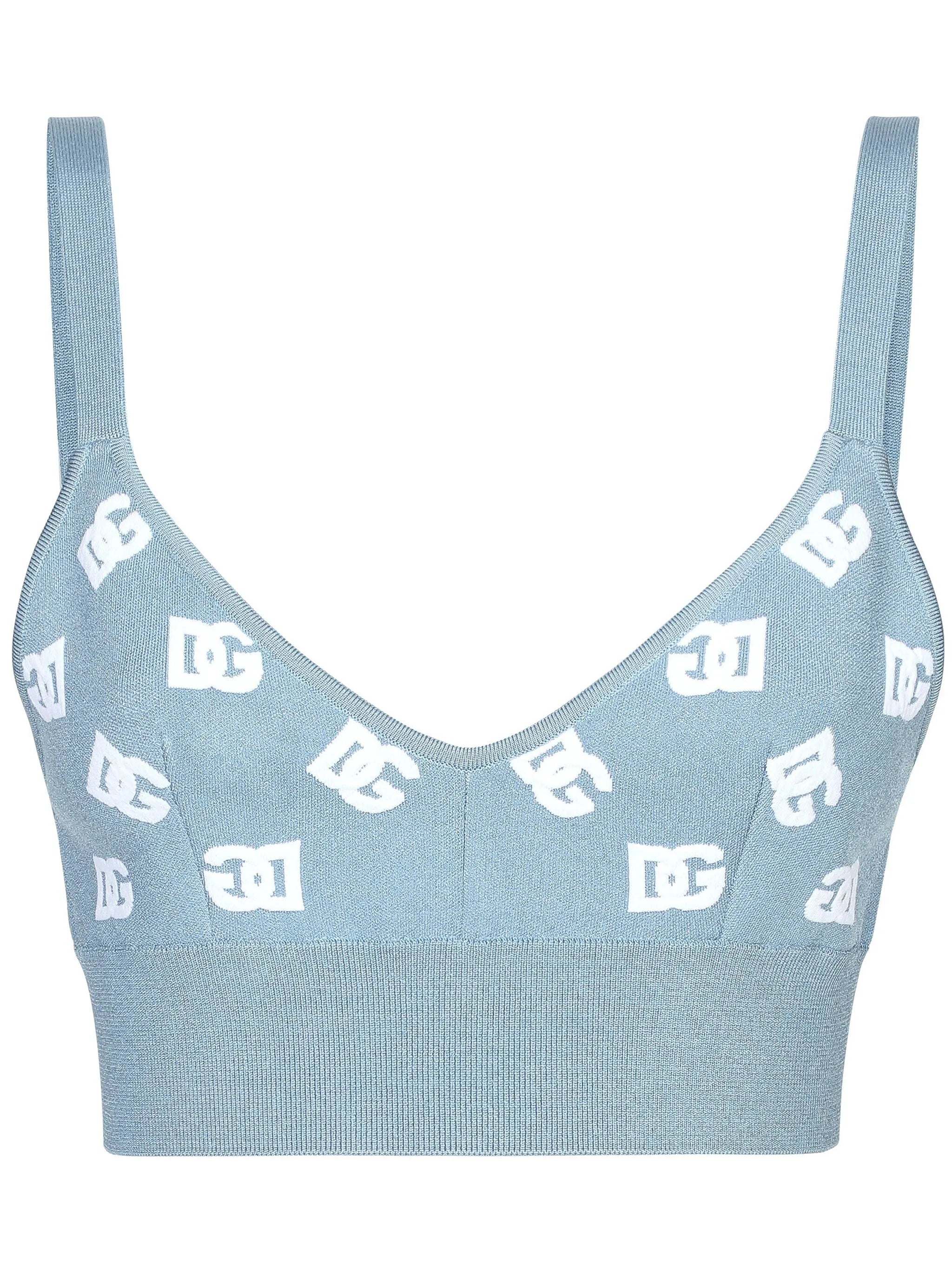 logo embroidered cropped top