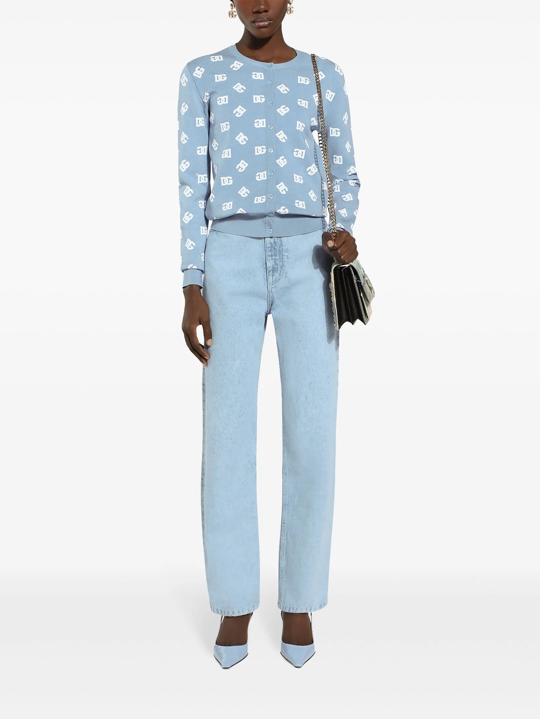 logo print cardigan