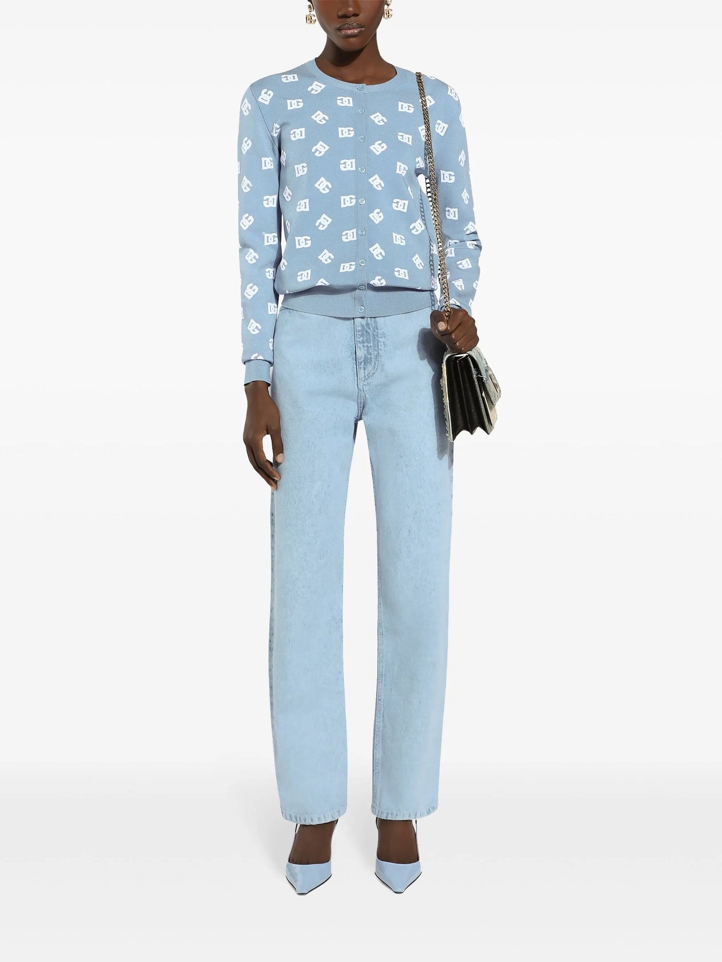 logo print cardigan