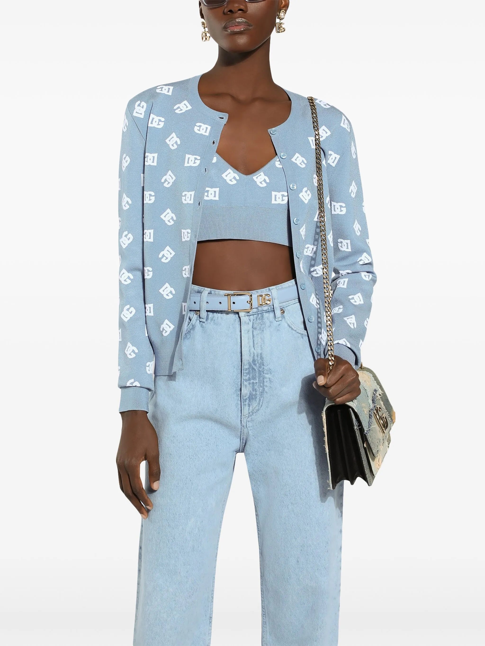 logo print cardigan