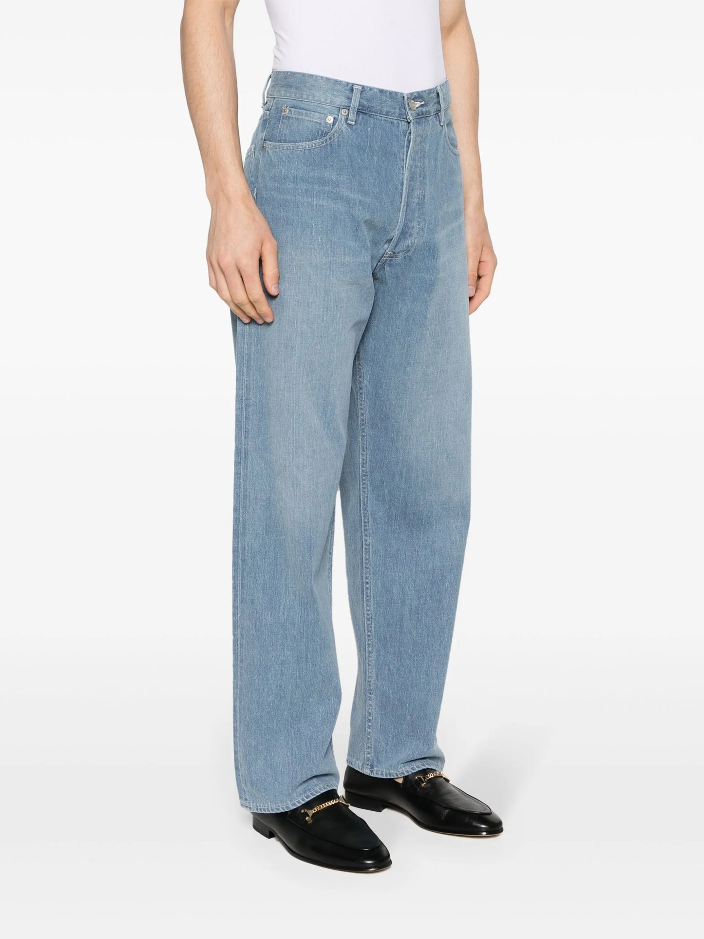 straight-leg cotton jeans