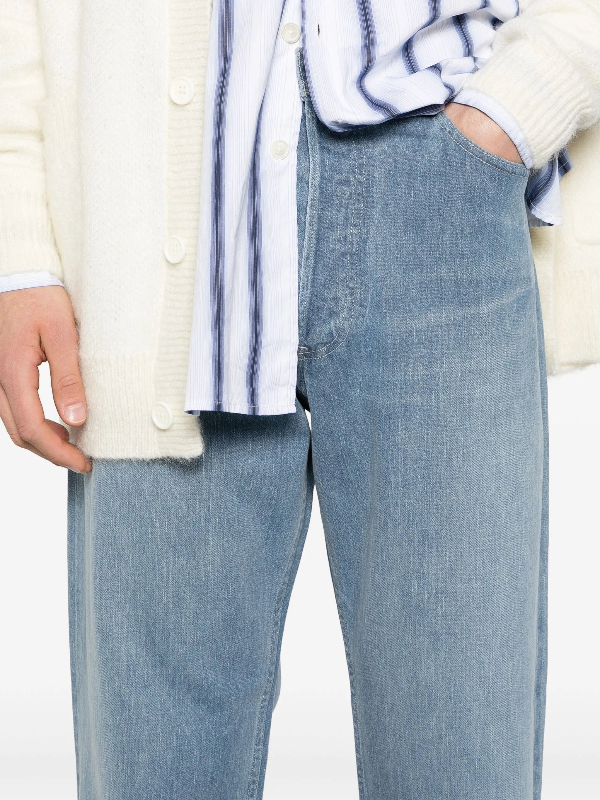 straight-leg cotton jeans