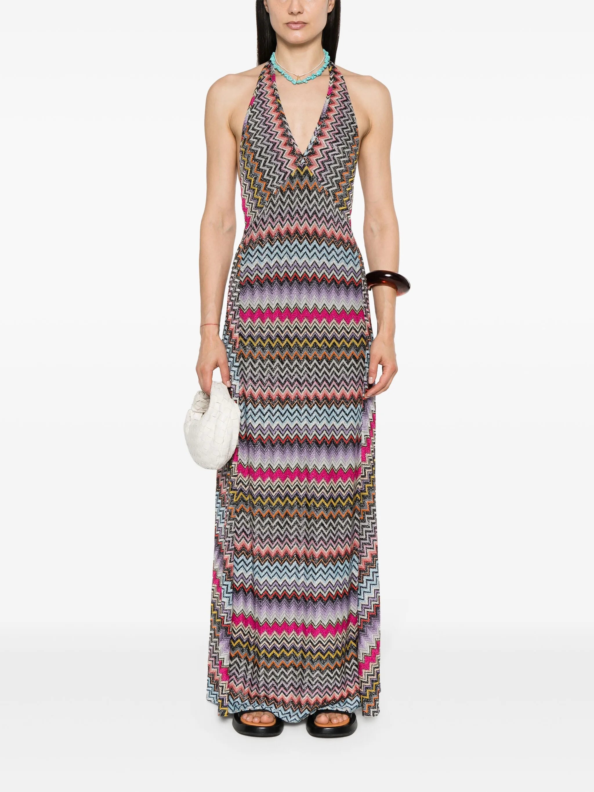 zigzag-woven maxi dress