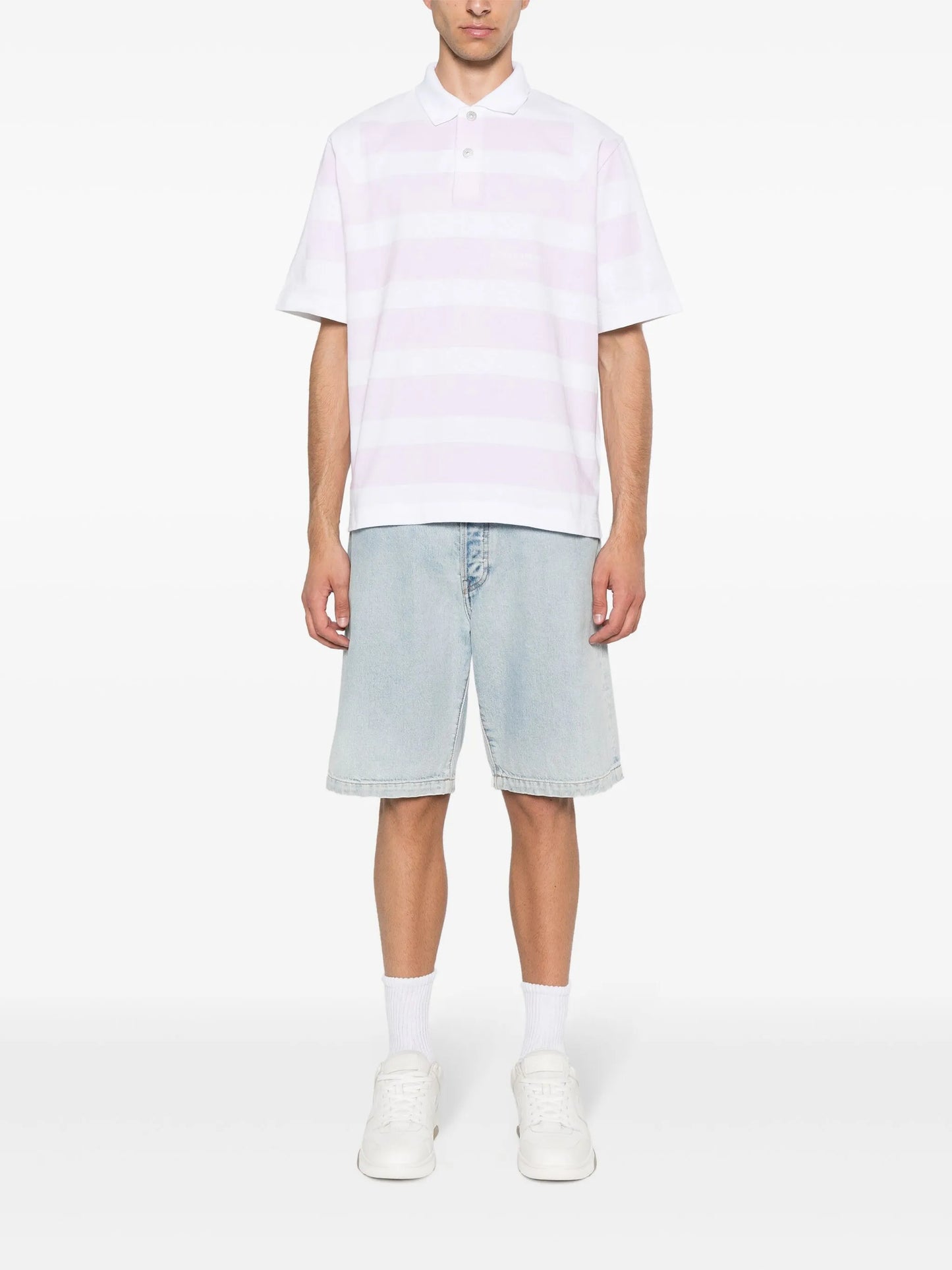 striped cotton polo shirt