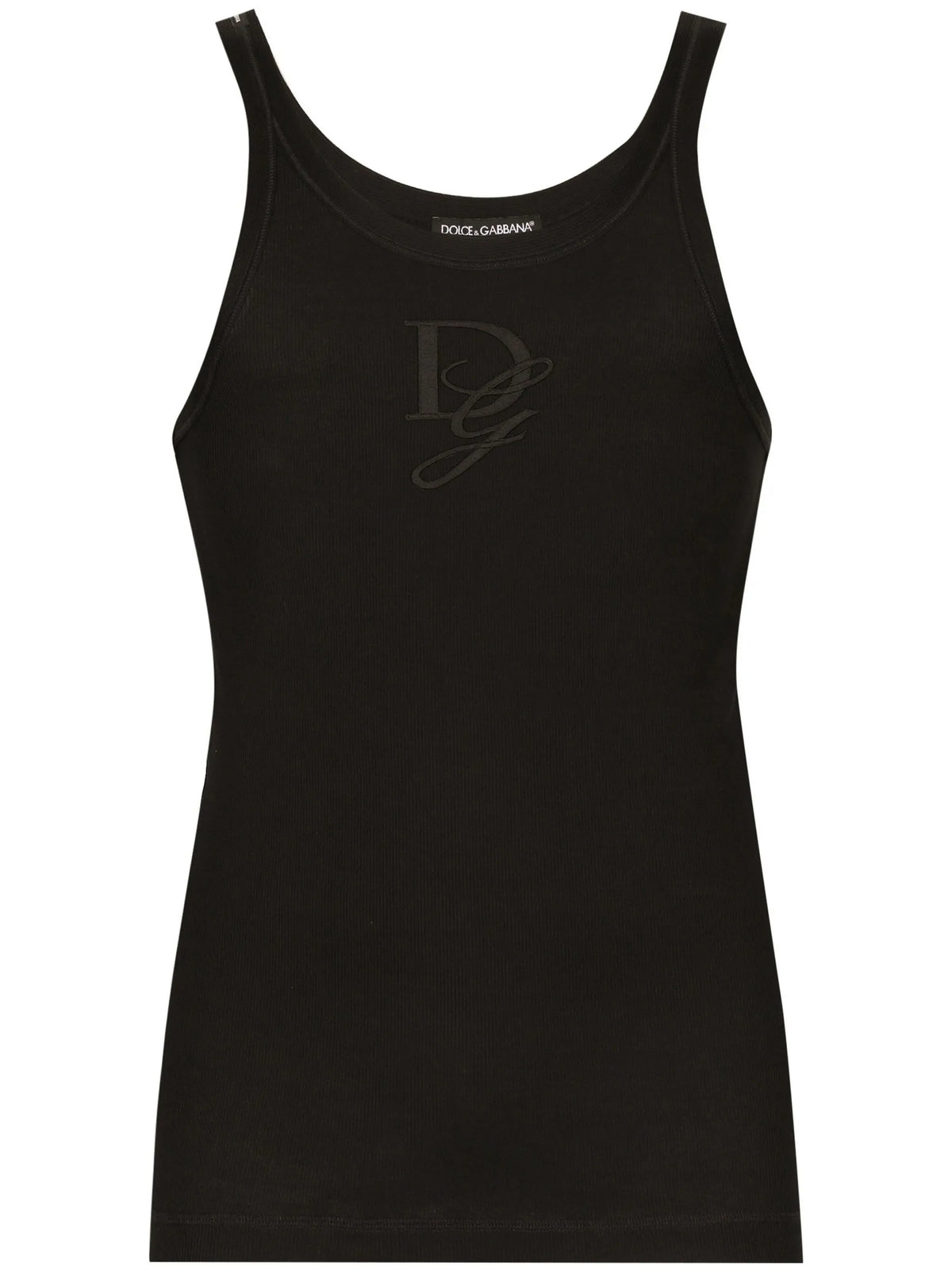 fine-rib slim-fit singlet with embroidery